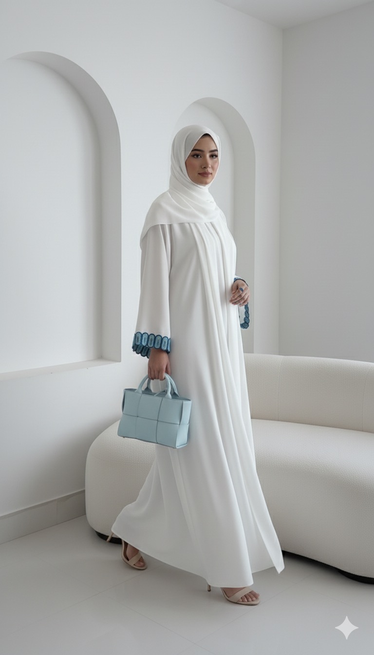 LAYALI - Elegant White Abaya