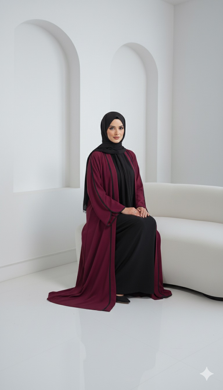 AL ANNABIYYAH - Elegant Maroon Abaya