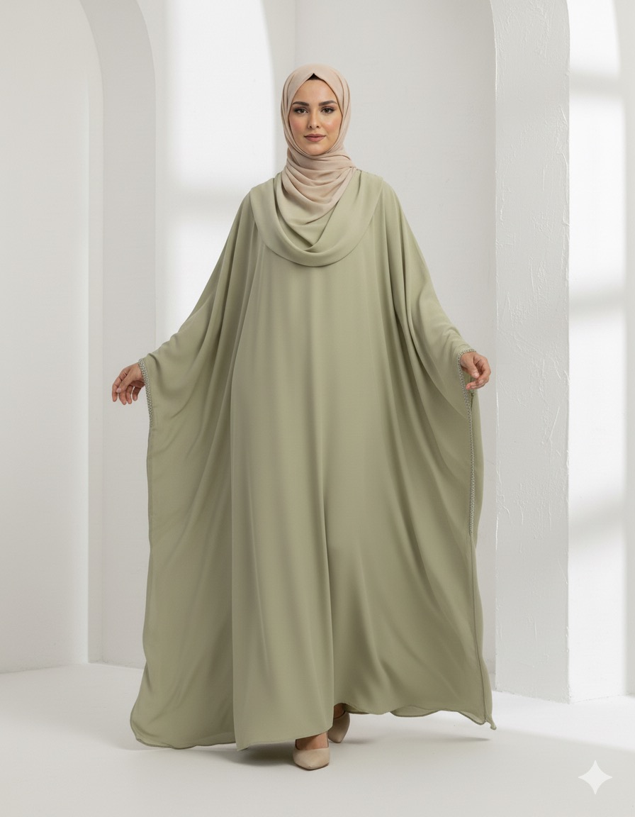 RANEEM - Elegant Green Abaya
