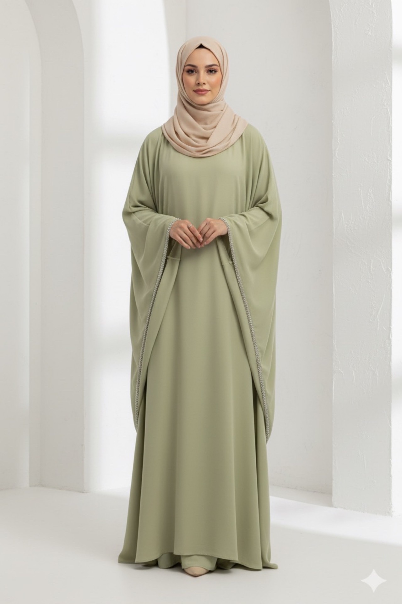 RANEEM - Elegant Green Abaya