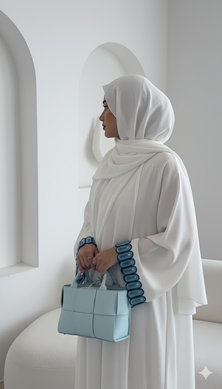LAYALI - Elegant White Abaya