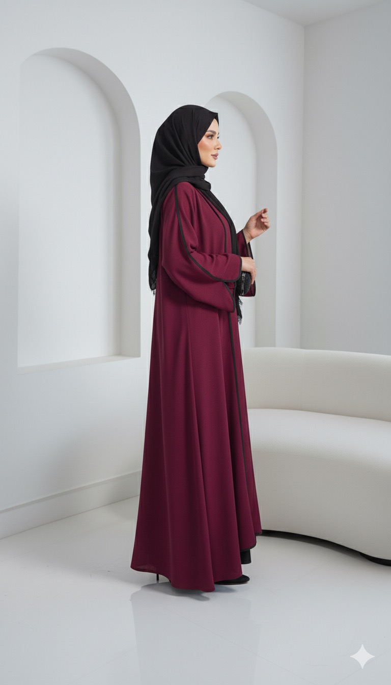 AL ANNABIYYAH - Elegant Maroon Abaya