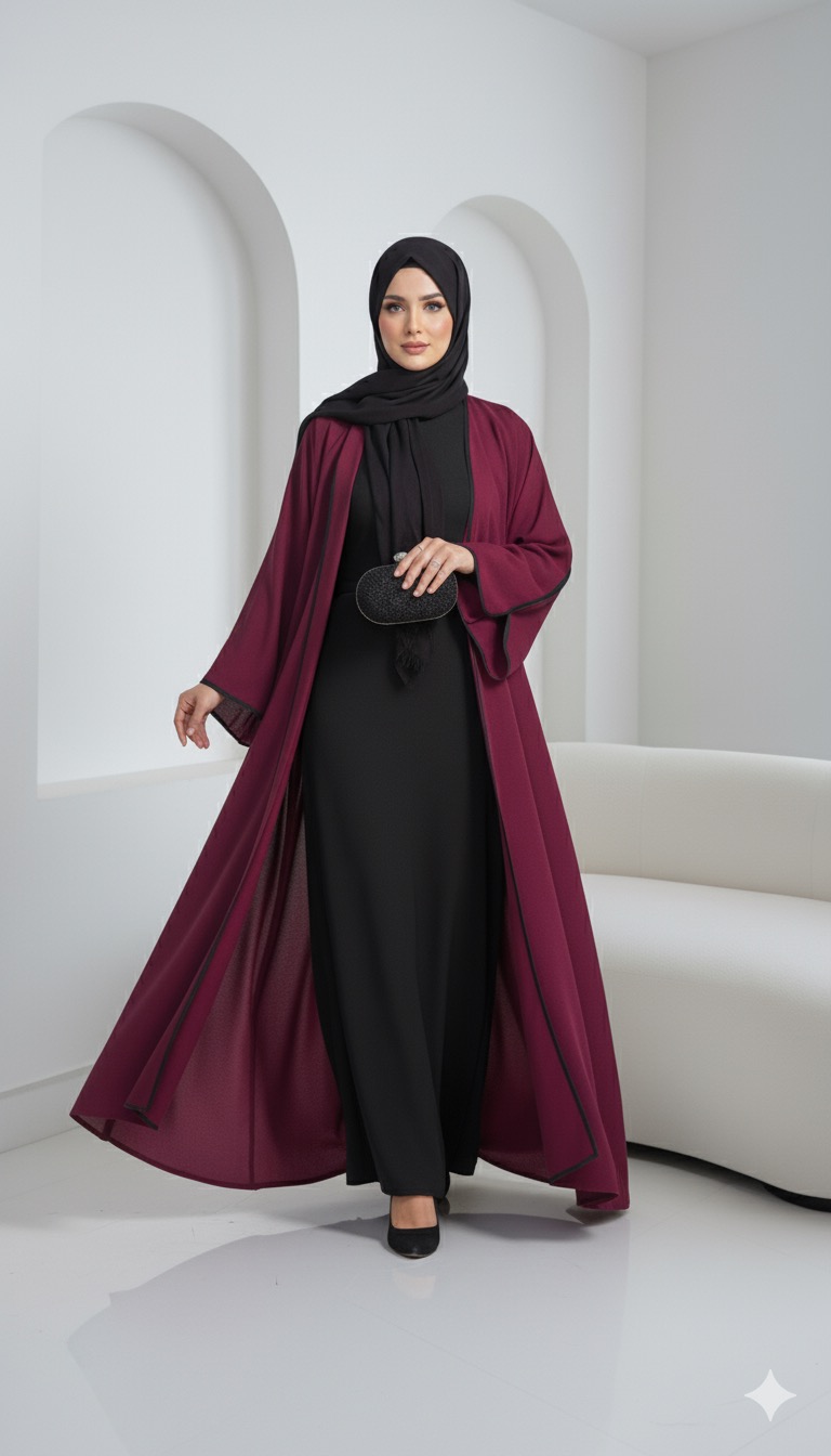 AL ANNABIYYAH - Elegant Maroon Abaya