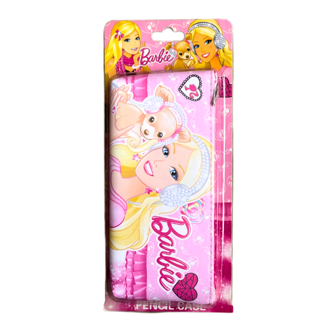 Single Zip Imported Pink Barbie Pencil Case / Pencil Bag for girls