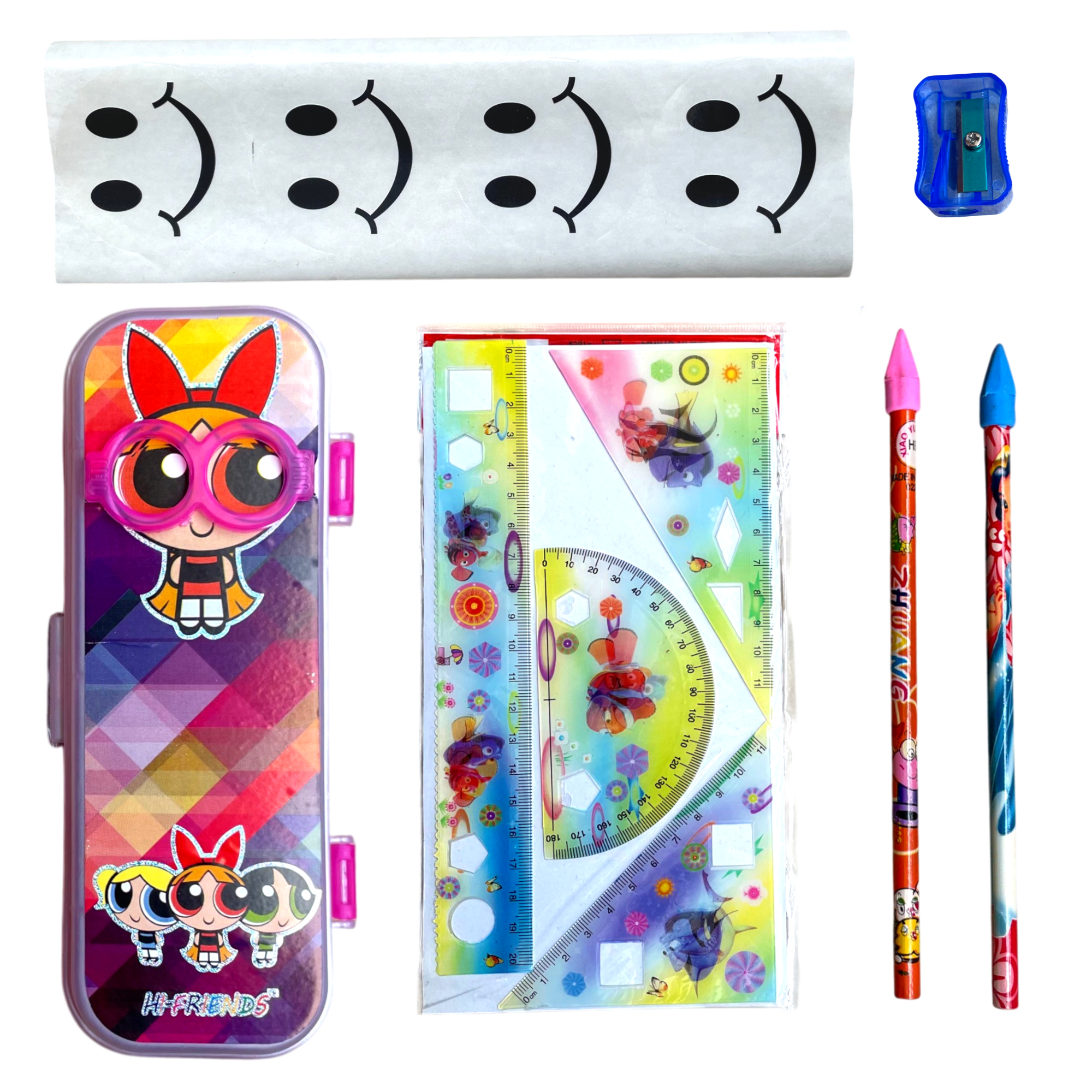 Affordable 6 Pcs Disney Cartoon Birthday Return Gift Set Under Rs. 50 – Stationery Pencil Box Combo
