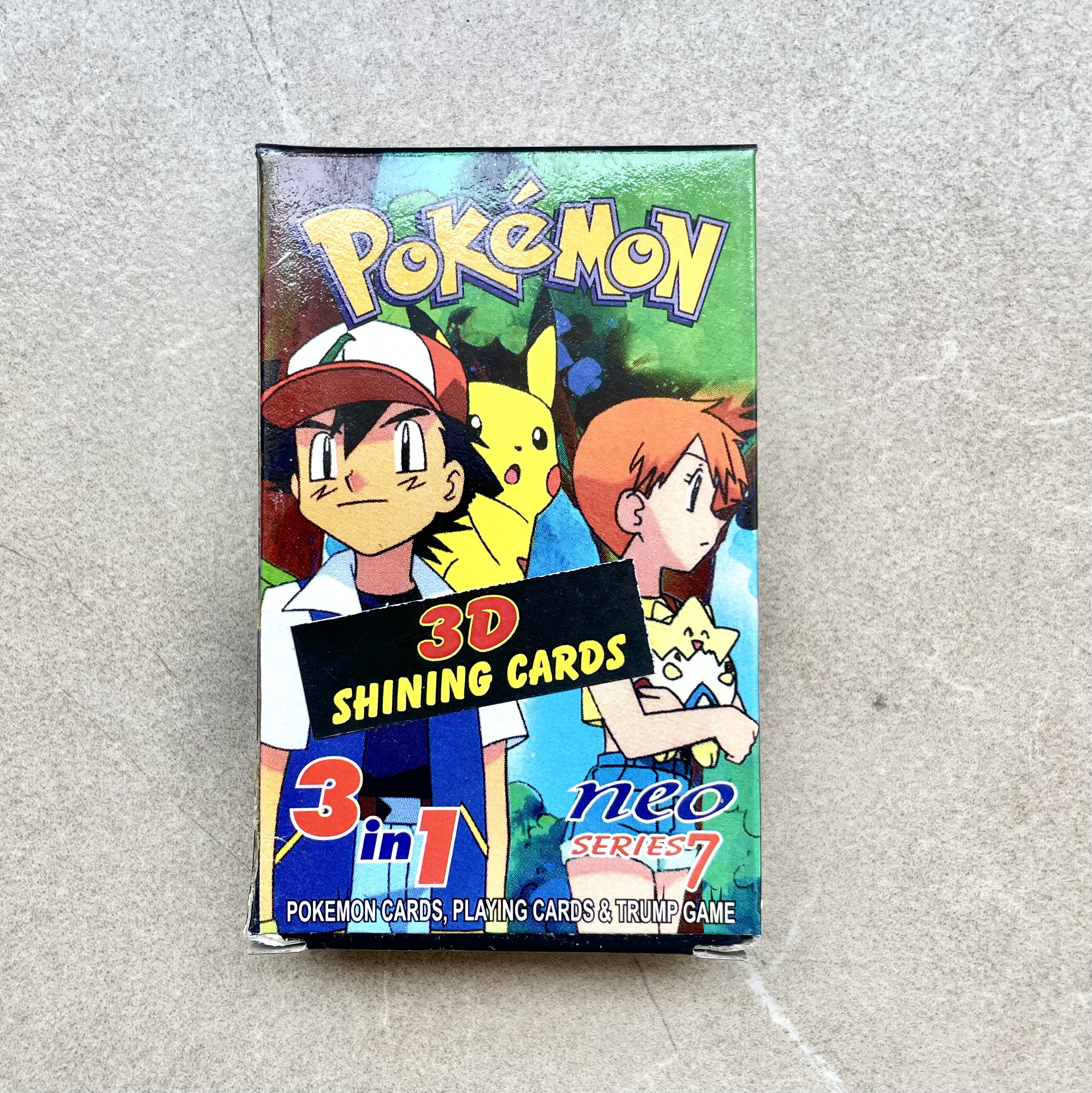Pokemon Trading Cards Game Set – 3 in-1 Pokemon Cards, Playing Cards & Trump Game | Neo Series 7 | 3D Shining Cards | 55 Amazing Cards in Each Pack