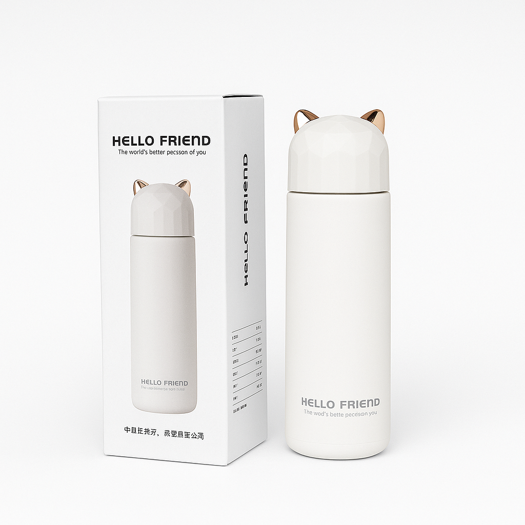 Cute Cat Thermos Vacuum Bottles - 400ml - 6 hours hot/cold