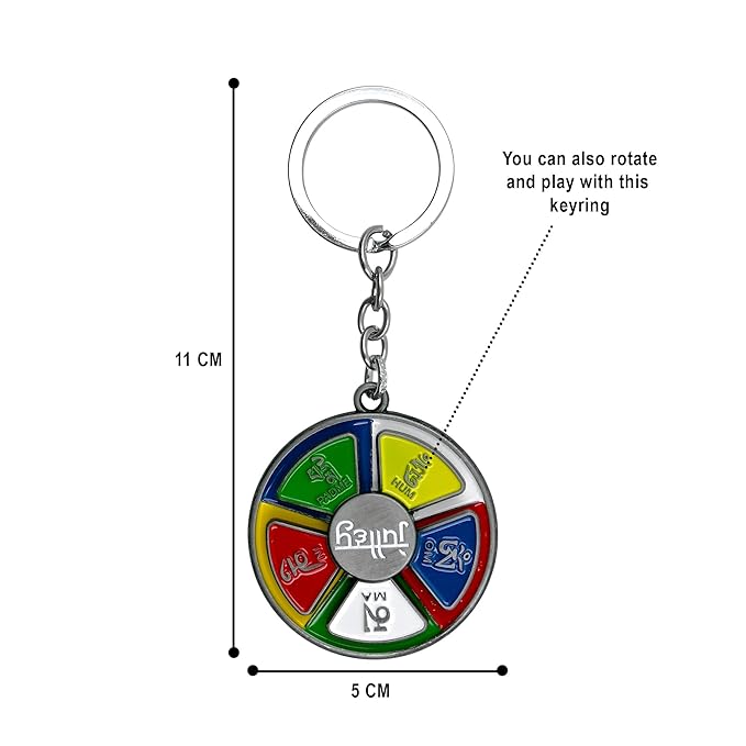 Buddhist Prayer Wheel Rotating Metal Keychain - Tibetan Julley Ladakh Prayer Words Om Mani Padme Hum Spinner Keychain | Religious Keychain