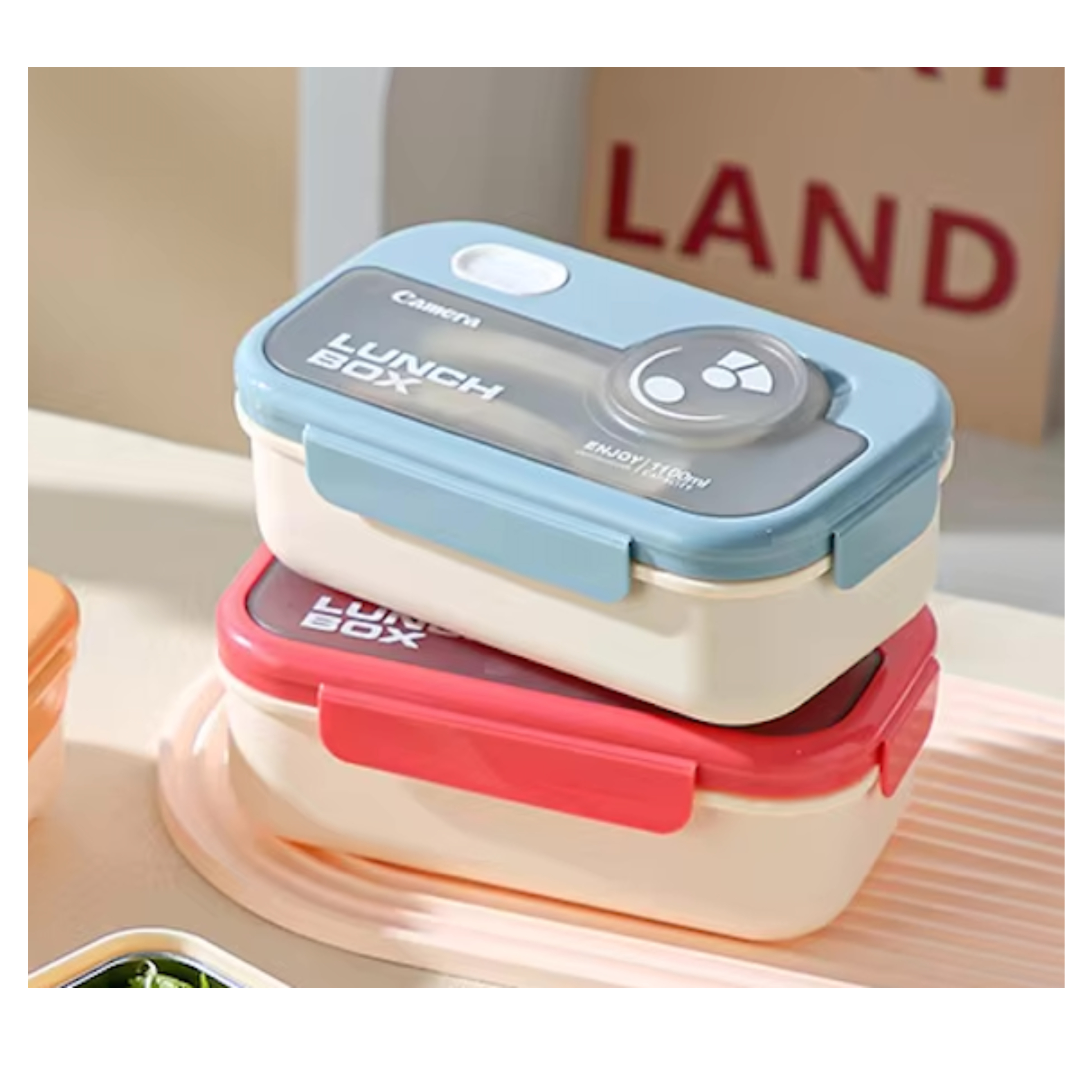  Camera Shaped Lunch Box with Fork + spoon – 1100ml | Microwave, Dishwasher, Freezer Safe | Leak-proof & BPA-Free