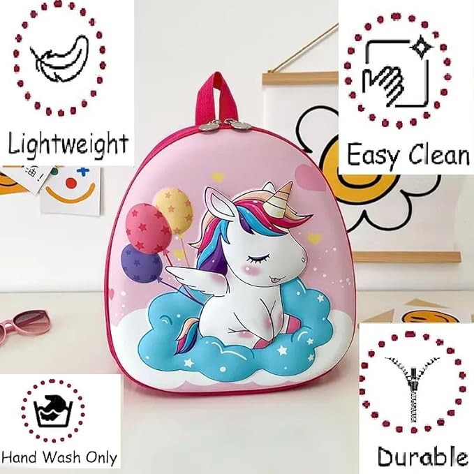 3D Embossed Cute Unicorn Kids Backpack