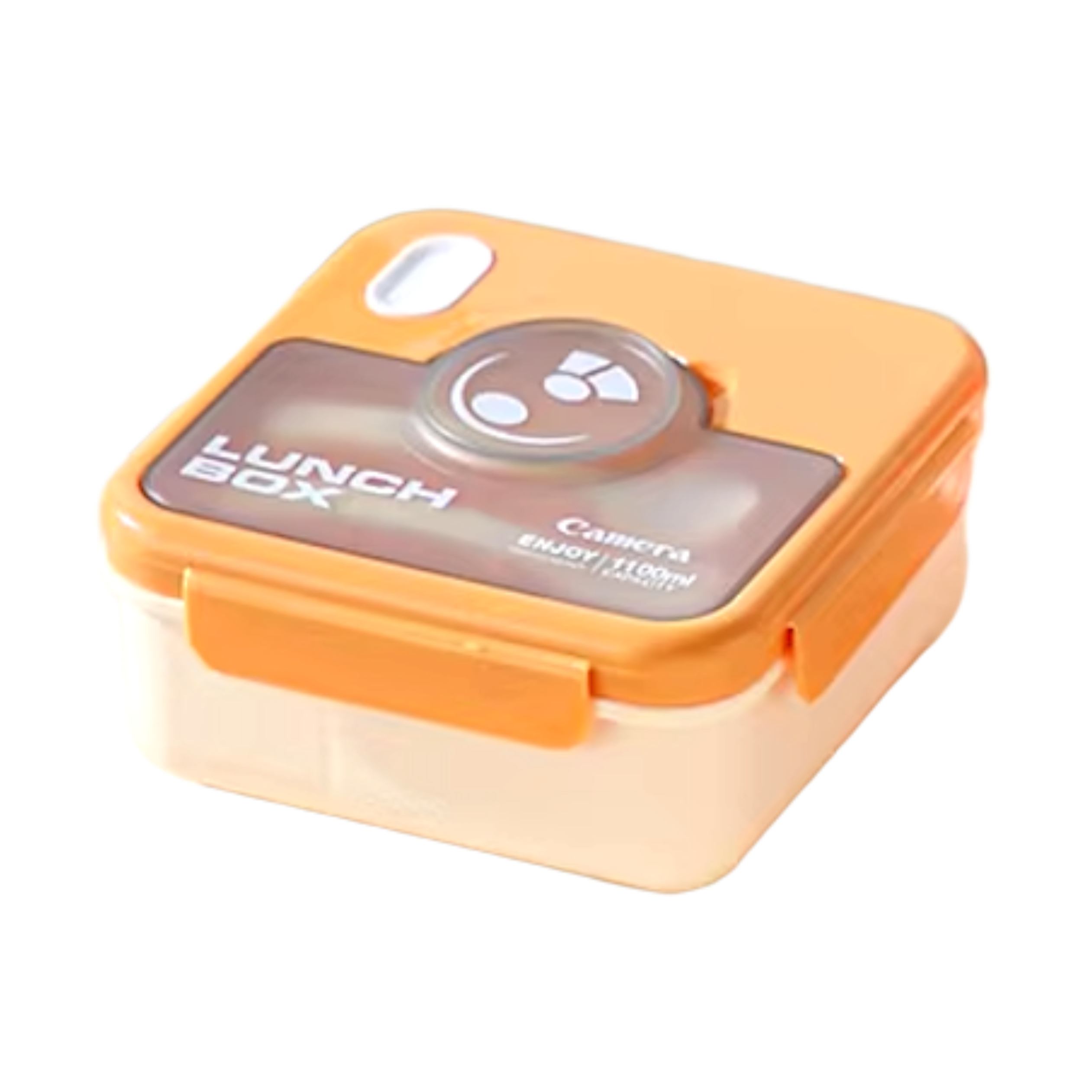 Square Camera-shaped Lunch Box with Fork + spoon – 1100ml | Microwave, Dishwasher, Freezer Safe | Leak-proof & BPA-Free