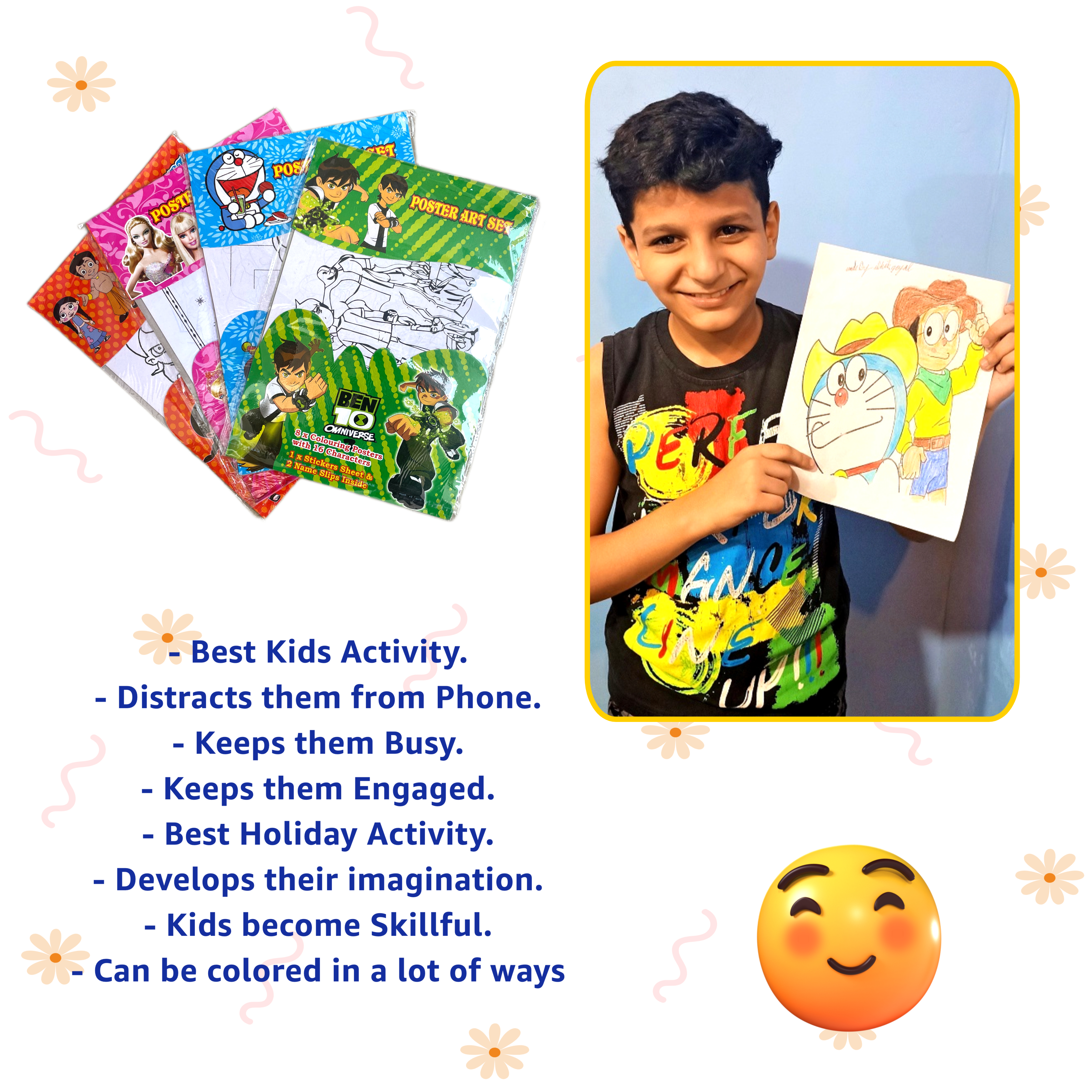 Children's Coloring Books |  4 Coloring Drawing Poster Books