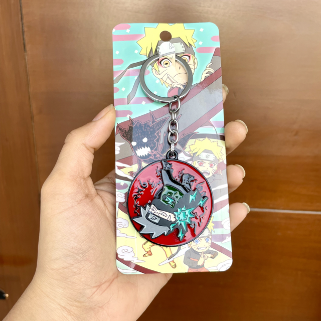 Naruto Kakashi Rotating Spinning Metal Keychain | Anime Keyring | Perfect Keychain For Anime Lover | Keyring for Cars, Bikes | Keychain for Boys