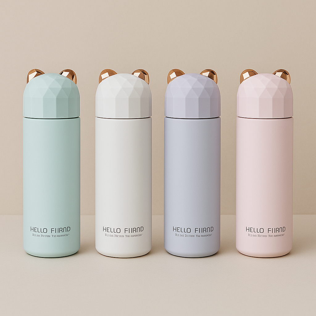 Cute Cat Thermos Vacuum Bottles - 400ml - 6 hours hot/cold