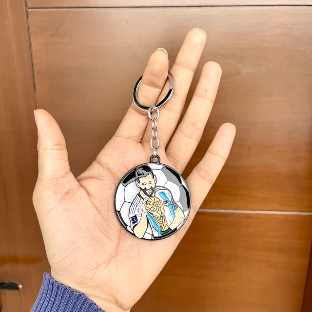 Messi Football Champion Spinner Metal Keychain
