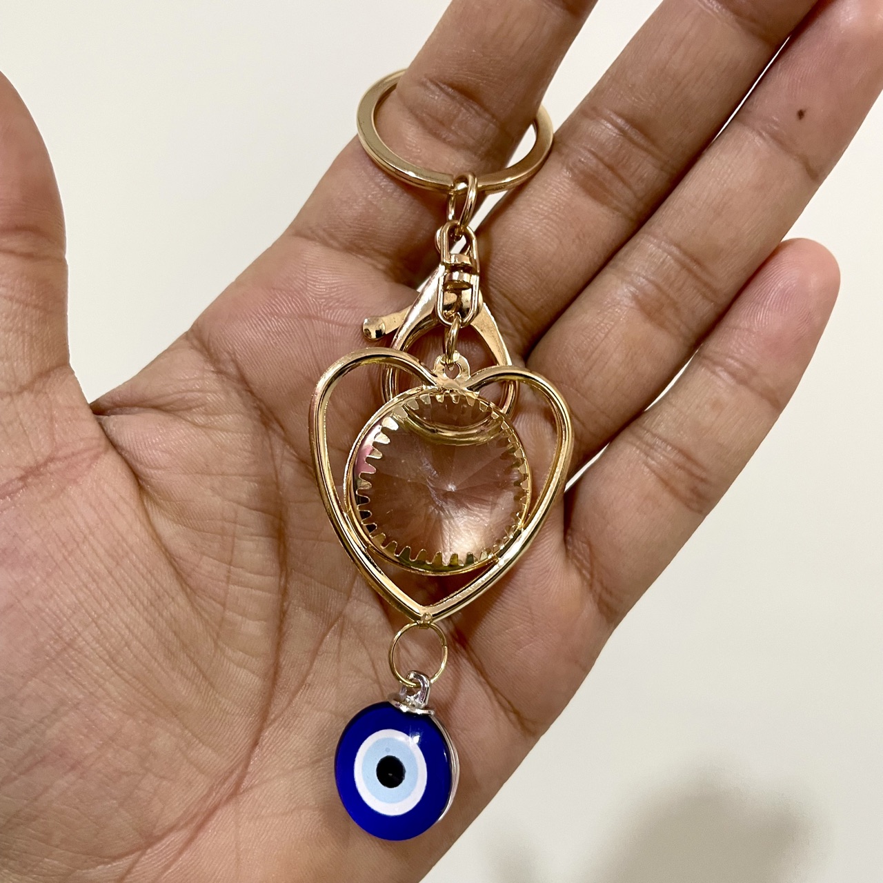 Evil Eye Heart Keychain