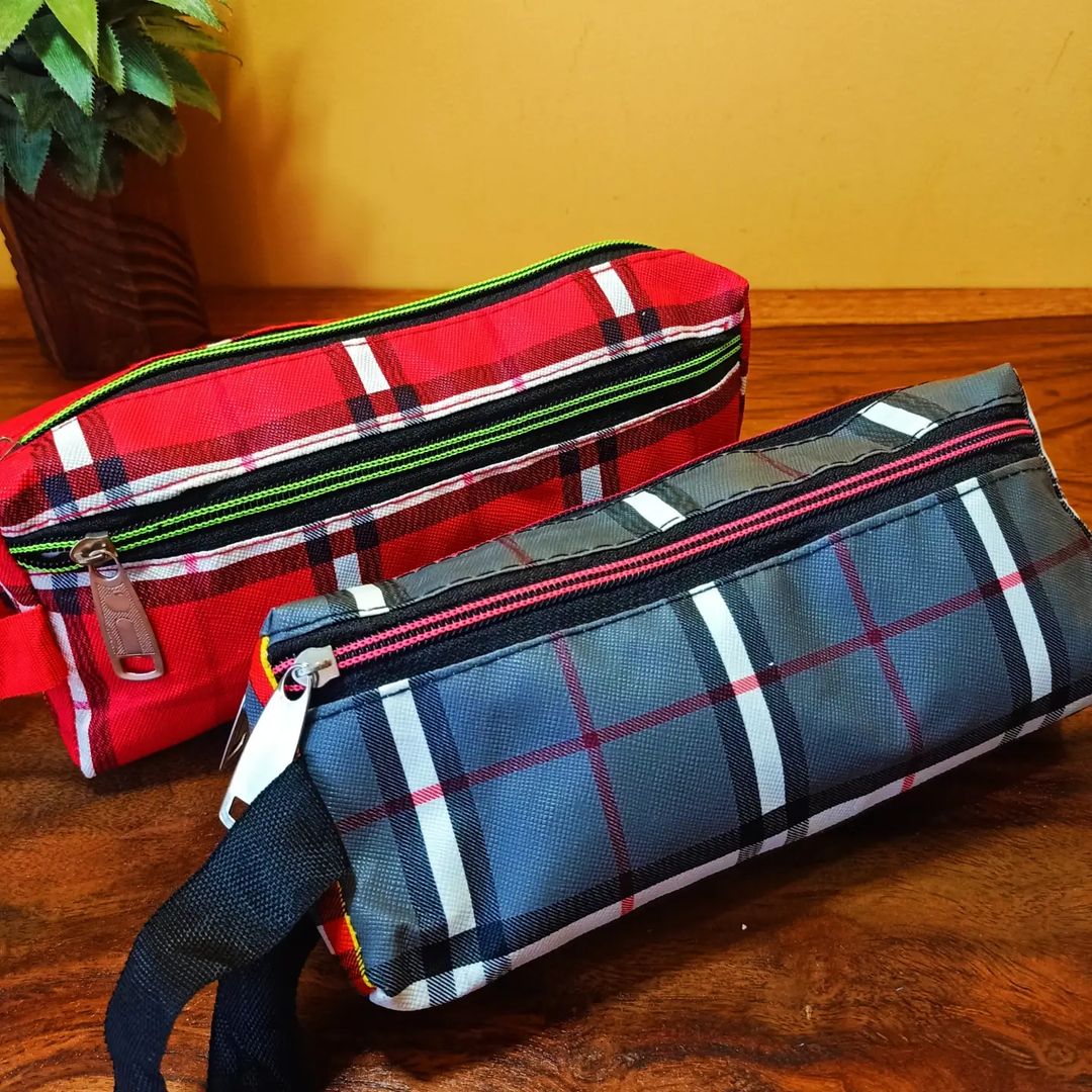 Plaid Pencil Cases | 2 Chain Multi-Purpose Pouch