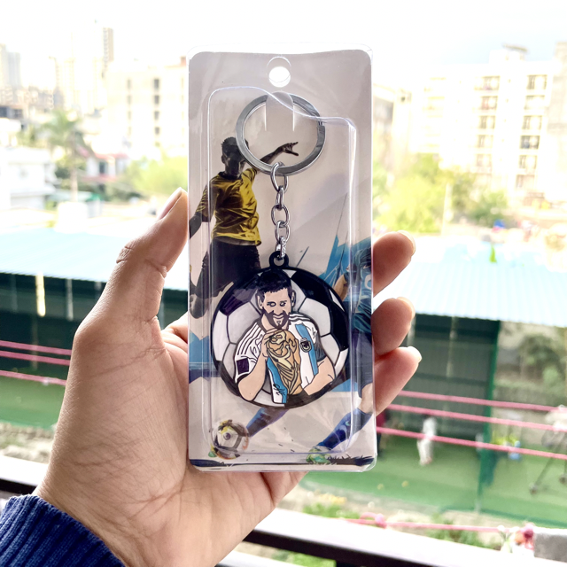 Messi Football Champion Spinner Metal Keychain