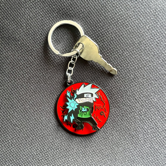 Naruto Kakashi Rotating Spinning Metal Keychain | Anime Keyring | Perfect Keychain For Anime Lover | Keyring for Cars, Bikes | Keychain for Boys