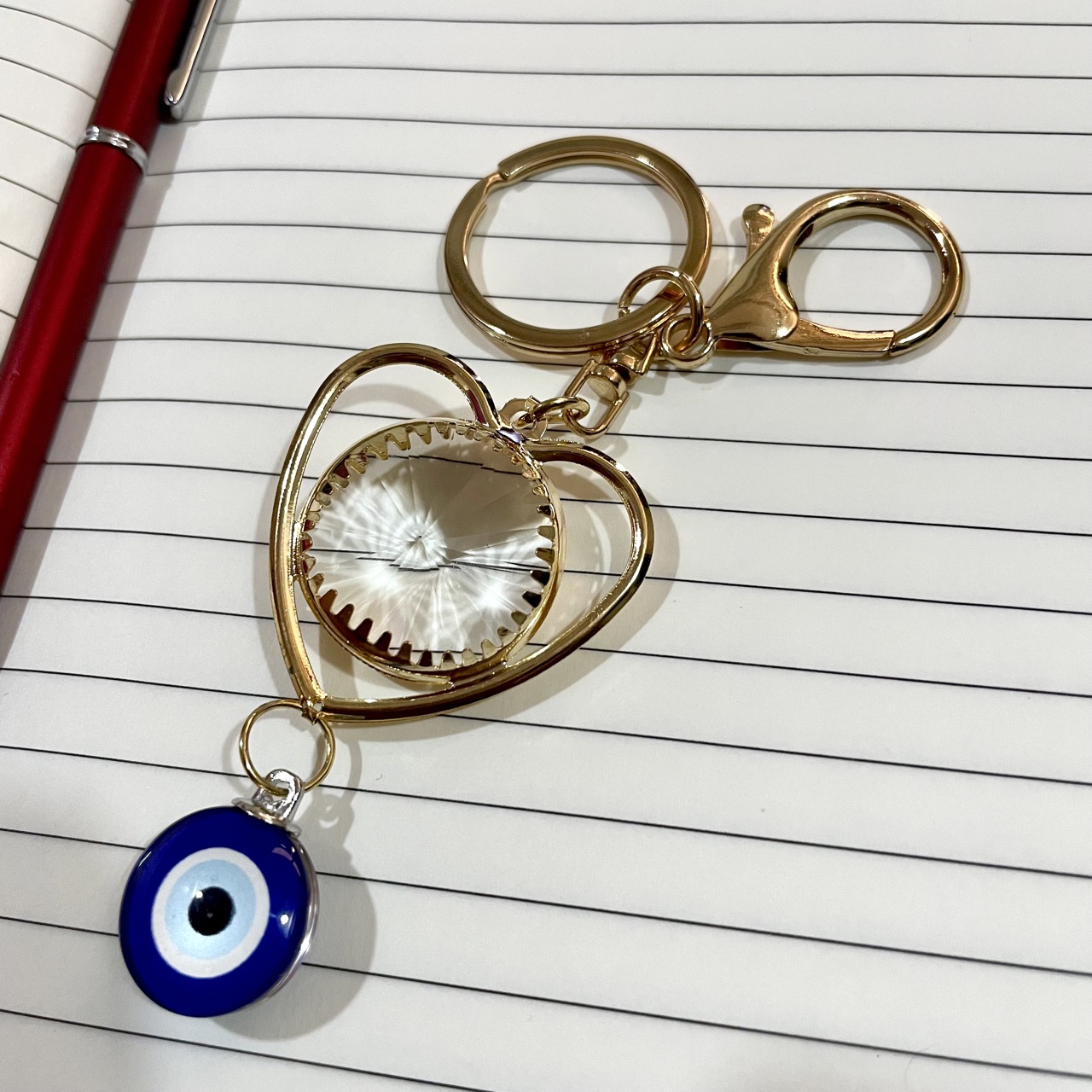 Evil Eye Heart Keychain
