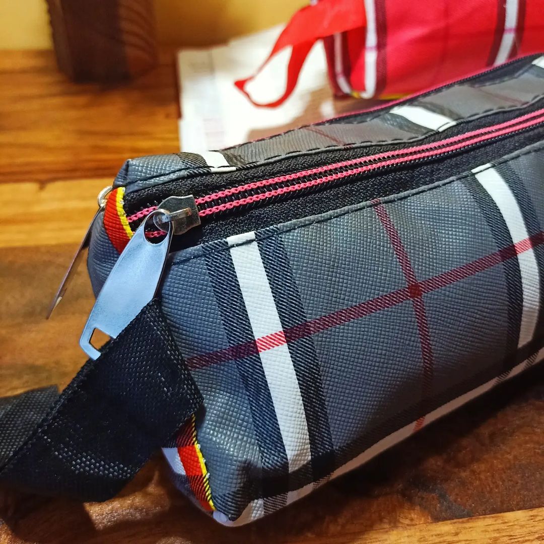 Plaid Pencil Cases | 2 Chain Multi-Purpose Pouch