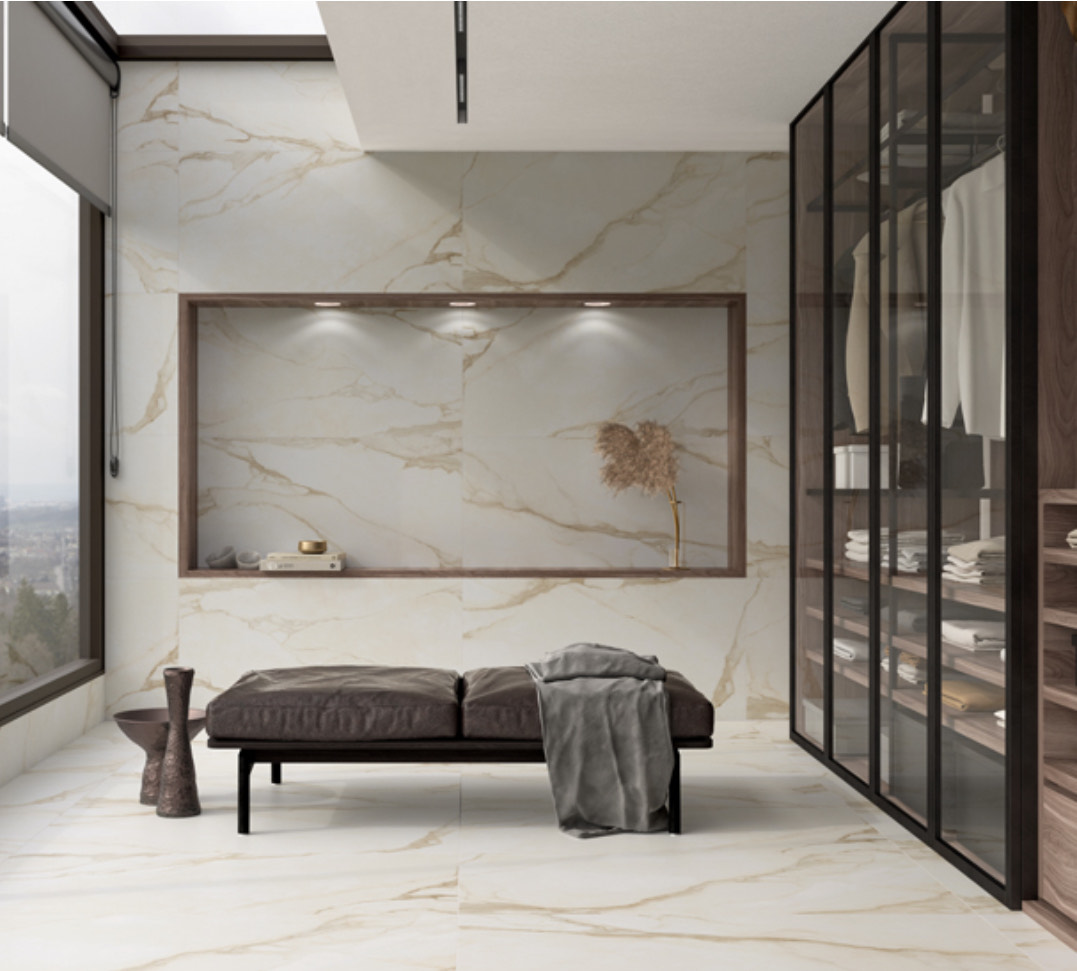 Ceramic wall cladding for construction