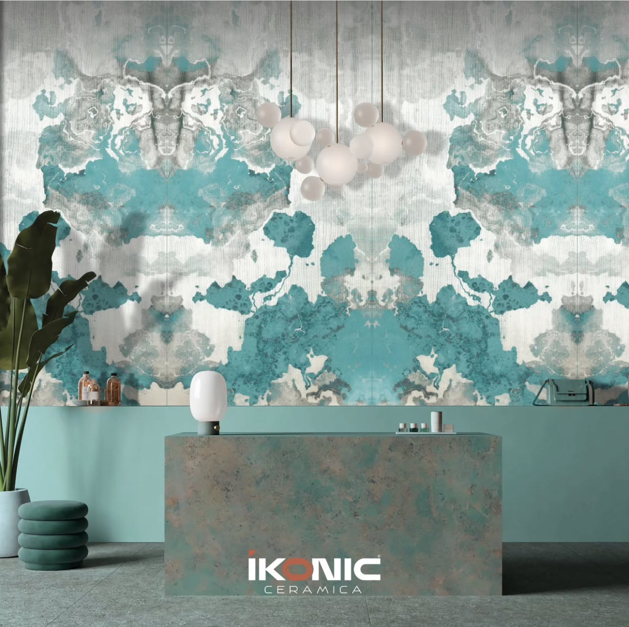 Abstract wall mural