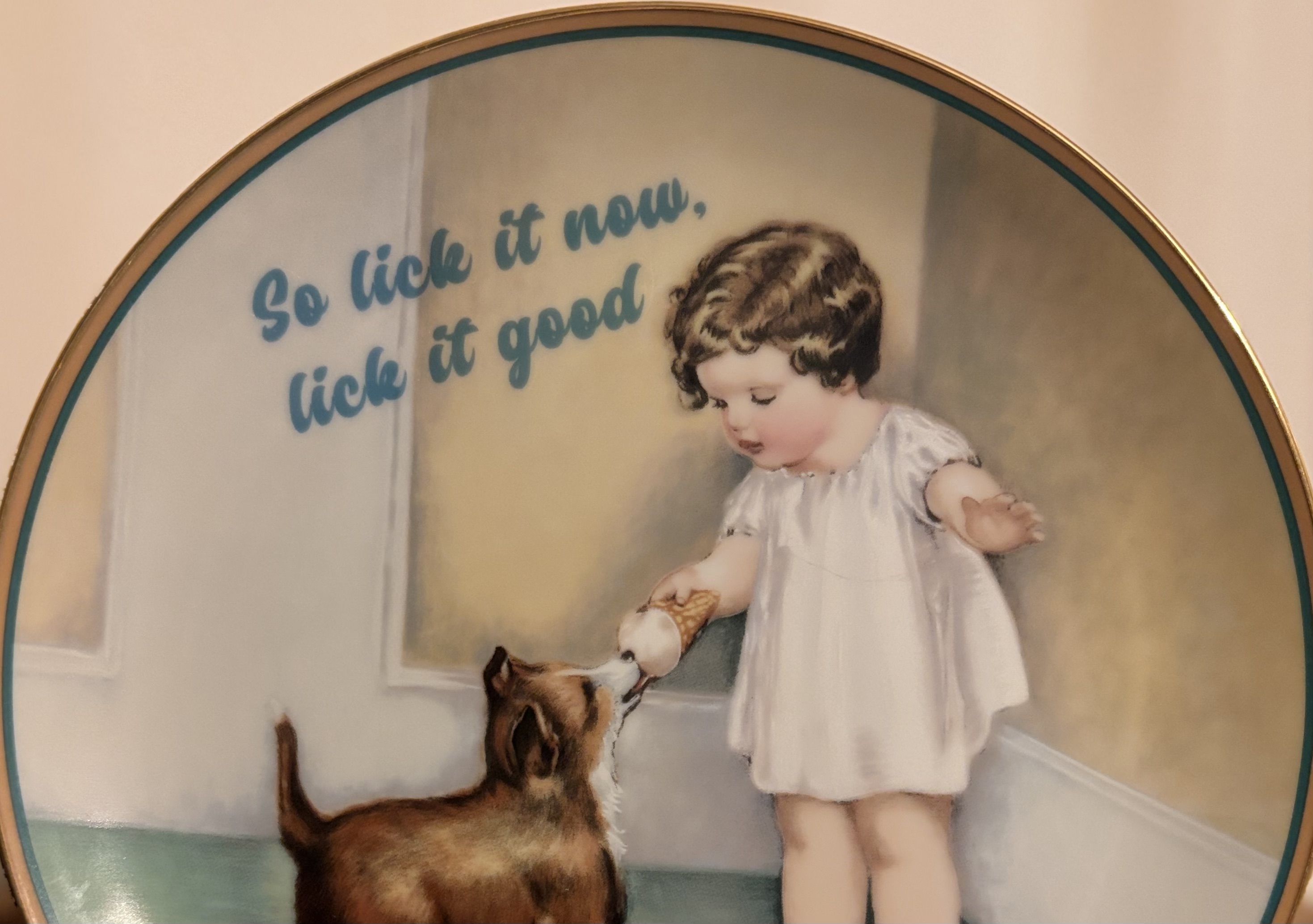 So Lick It Now - Vintage Picture Plate