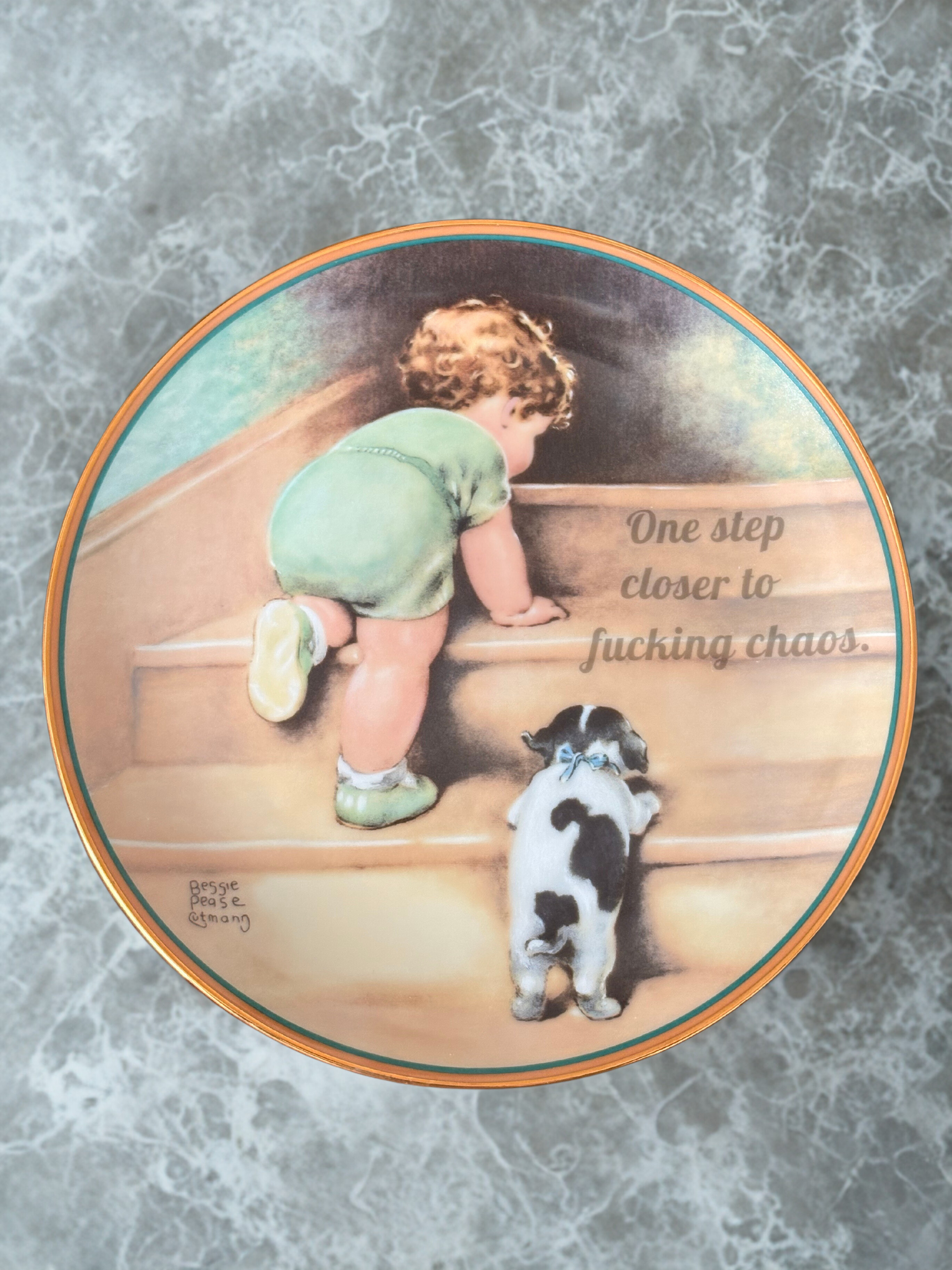 One Step Closer - Vintage Picture Plate