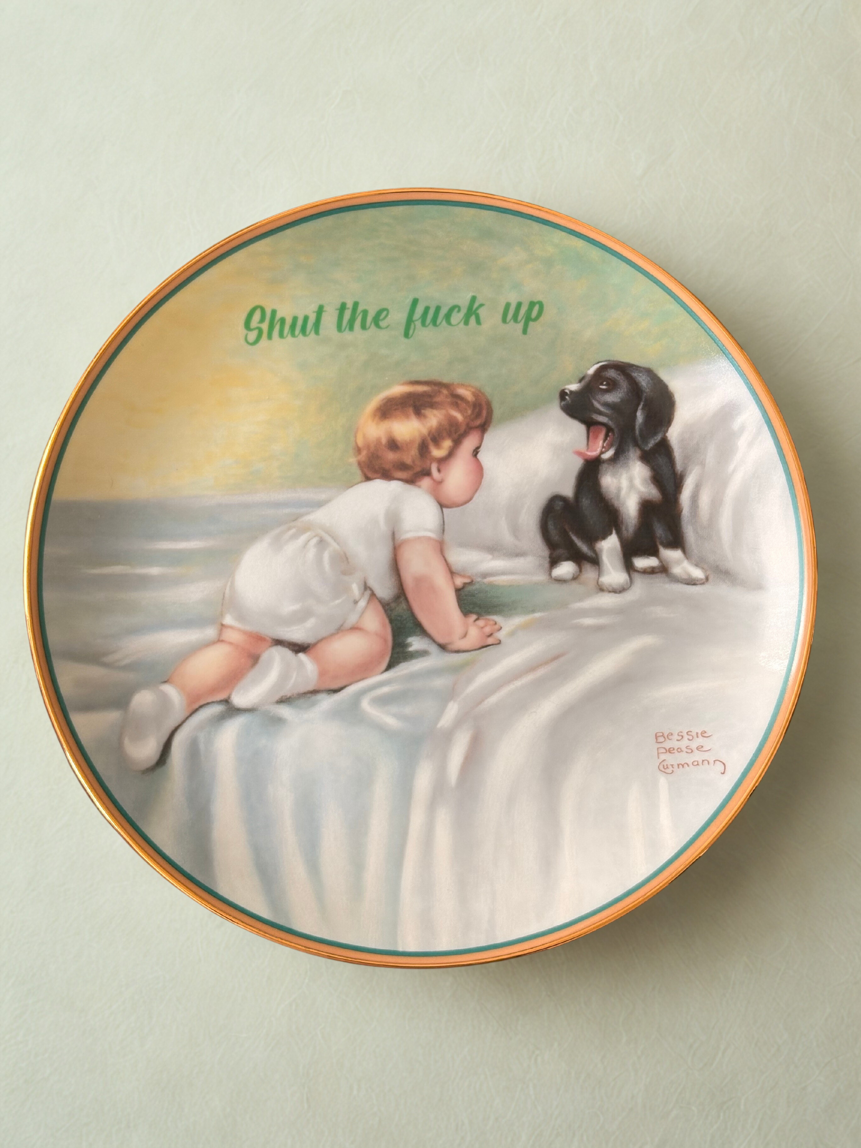 Shut the fuck up - Vintage Picture Plate