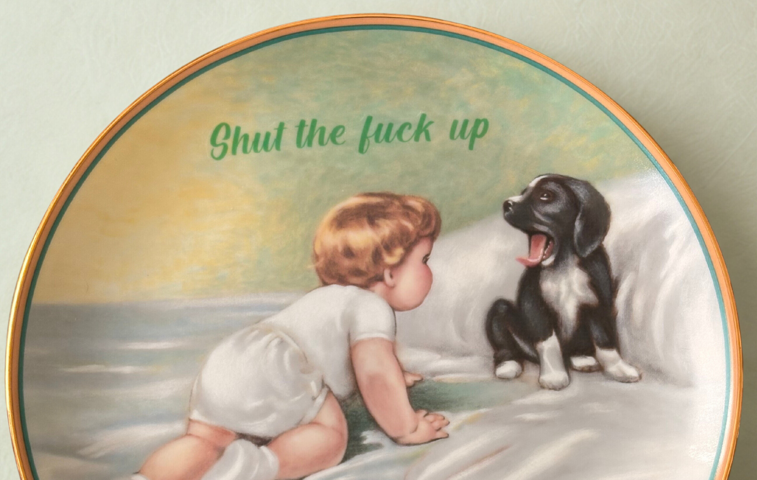 Shut the fuck up - Vintage Picture Plate