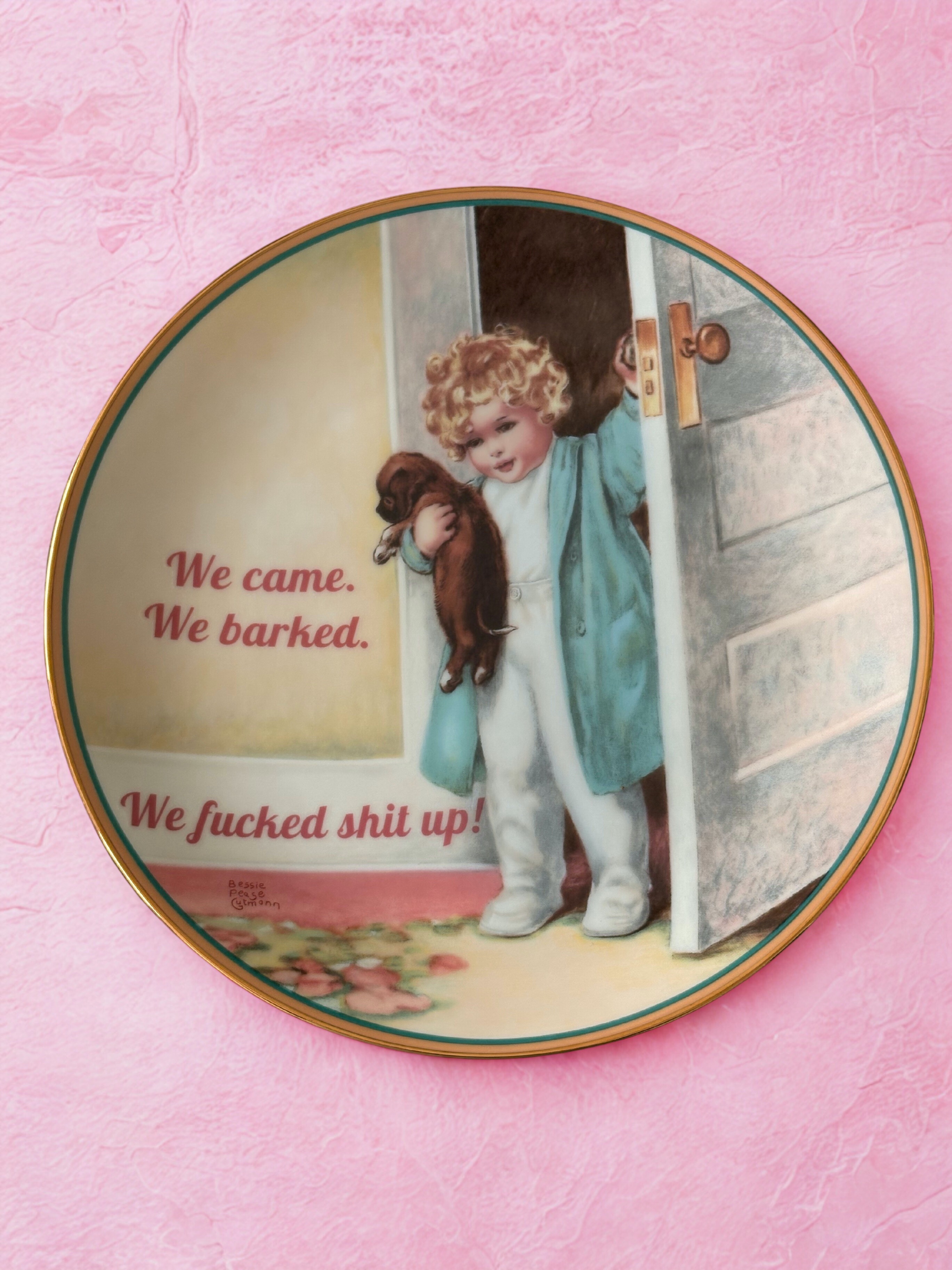 We came. We Barked - Vintage Picture Plate