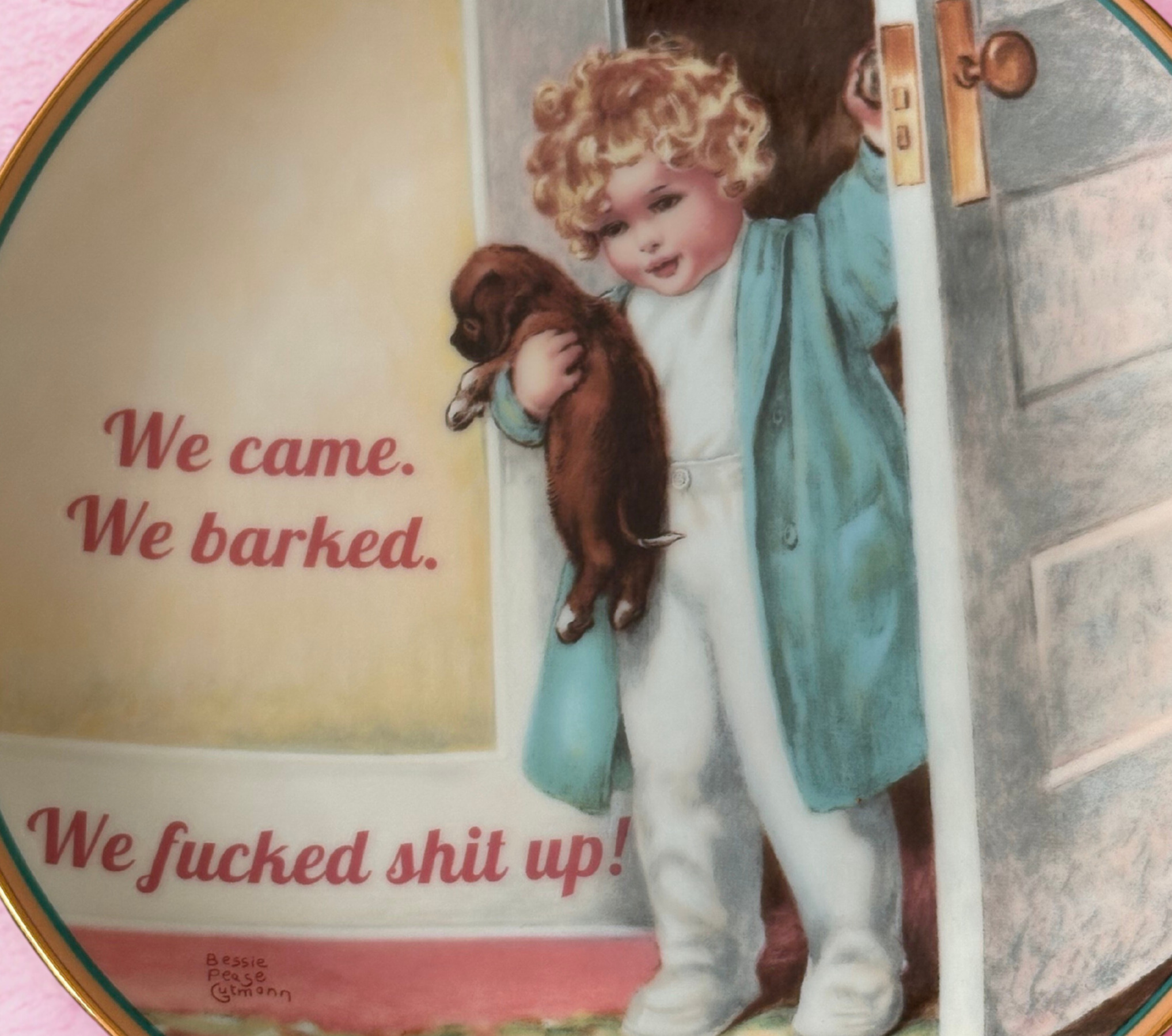 We came. We Barked - Vintage Picture Plate