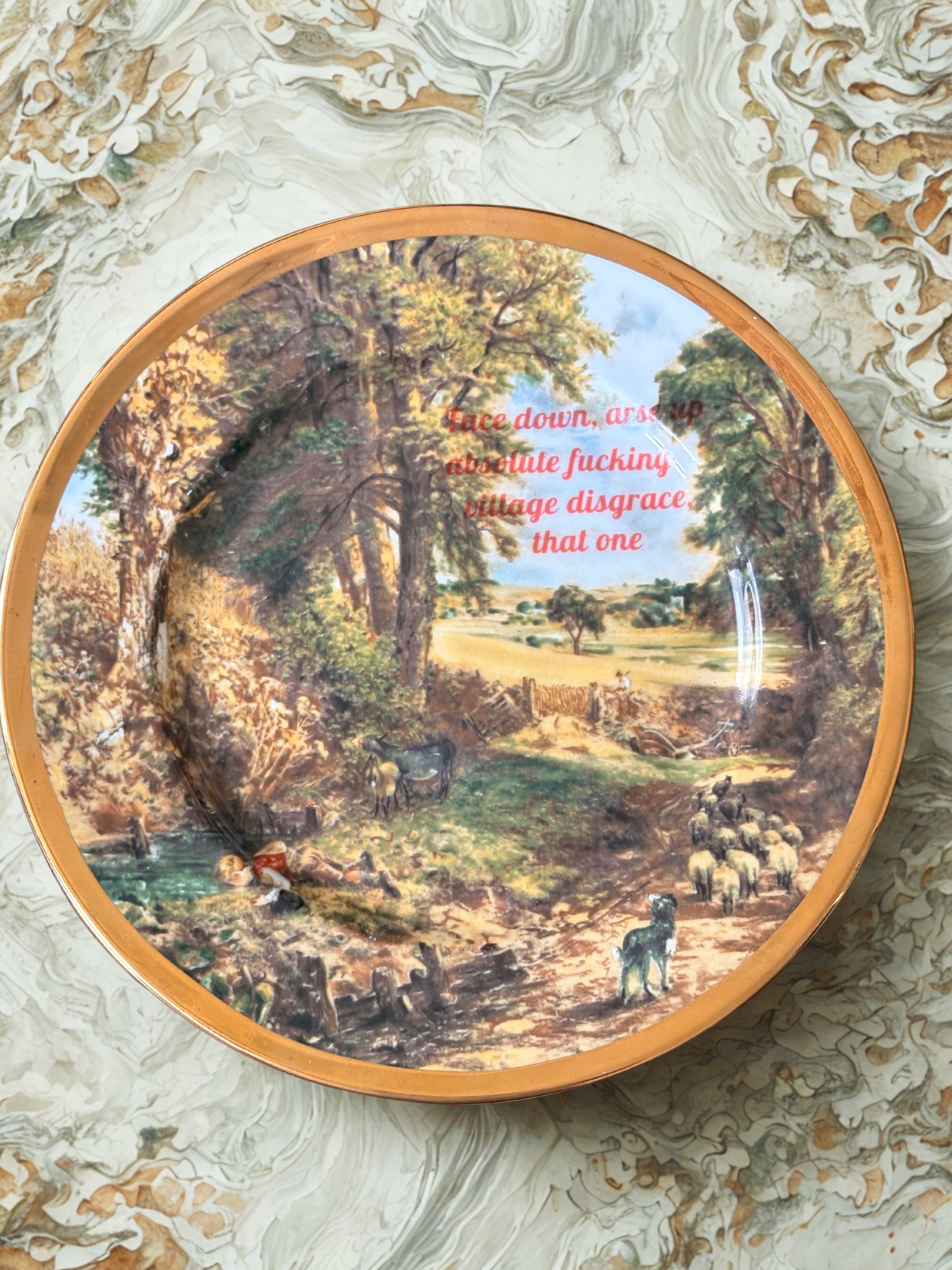 Face down, Arse up - Vintage Picture Plate