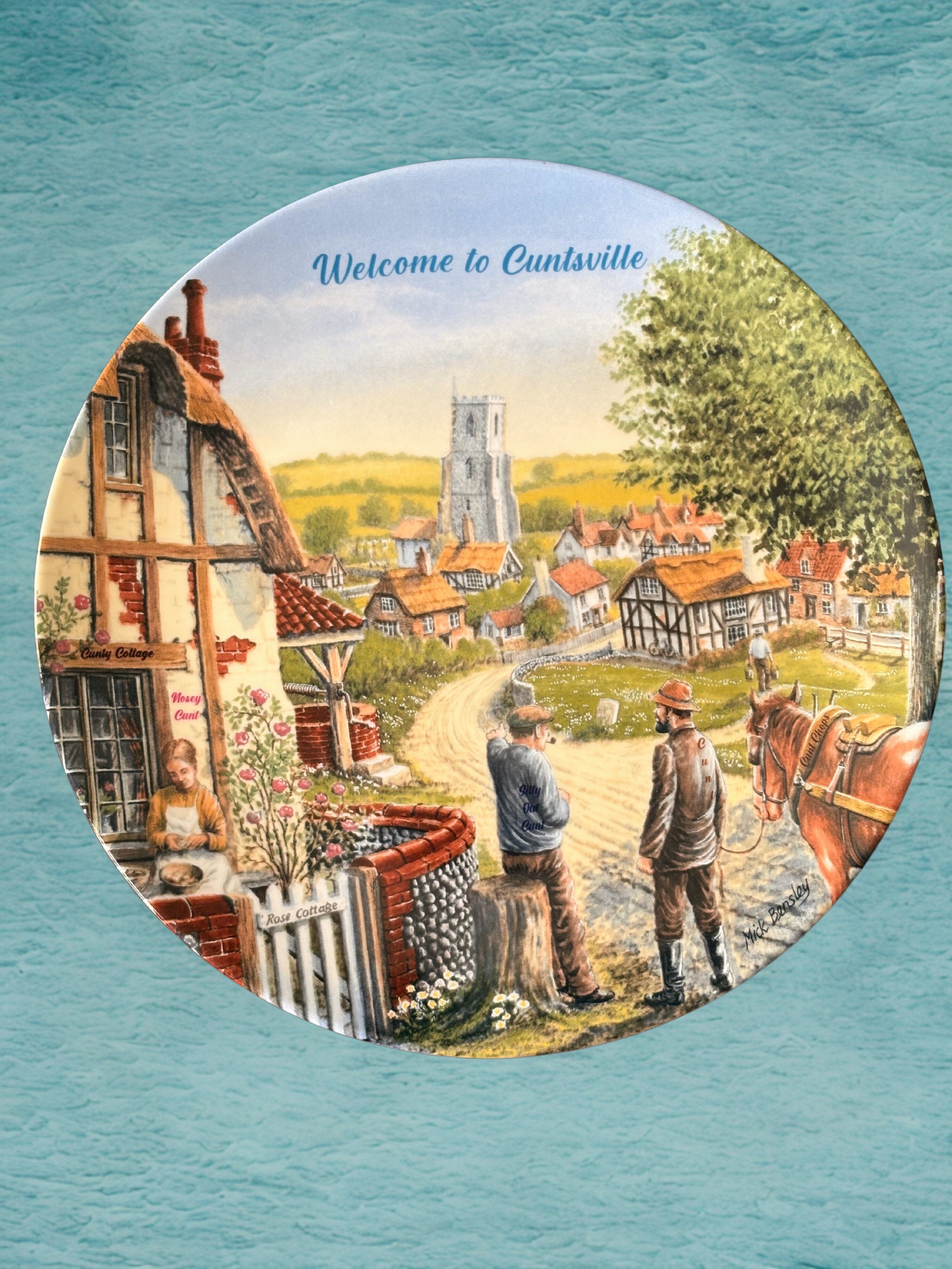 Welcome to Cuntsville - Vintage Picture Plate