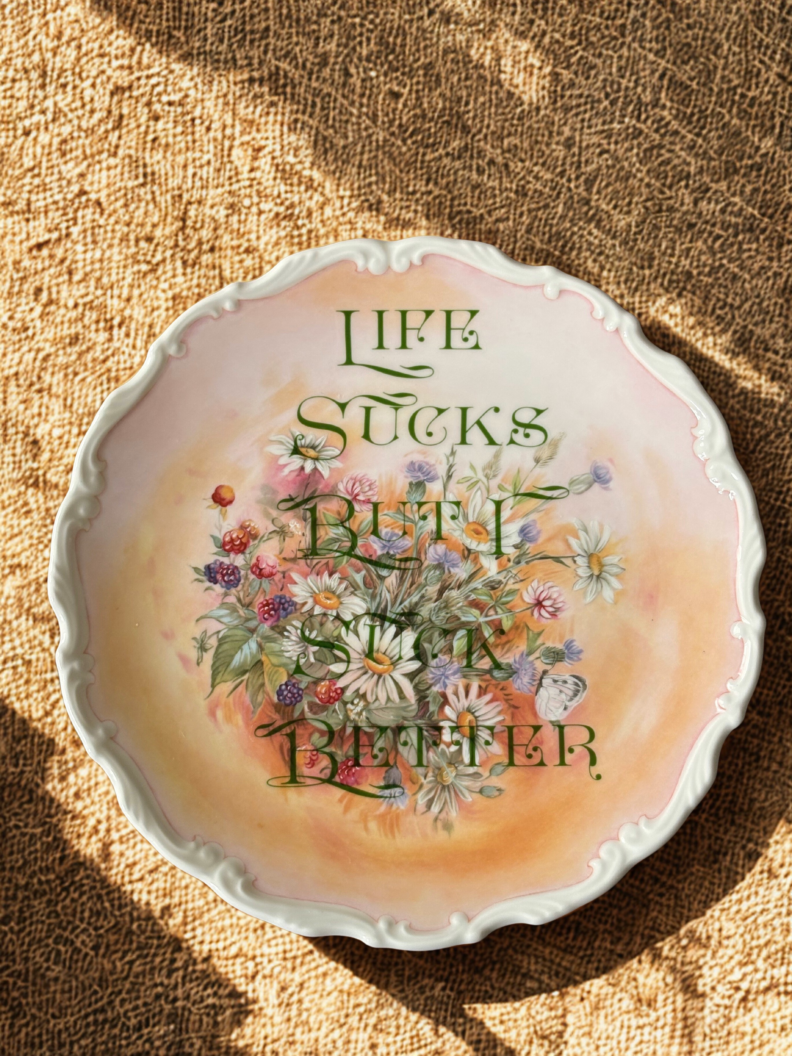 Life Sucks - Vintage Picture Plate