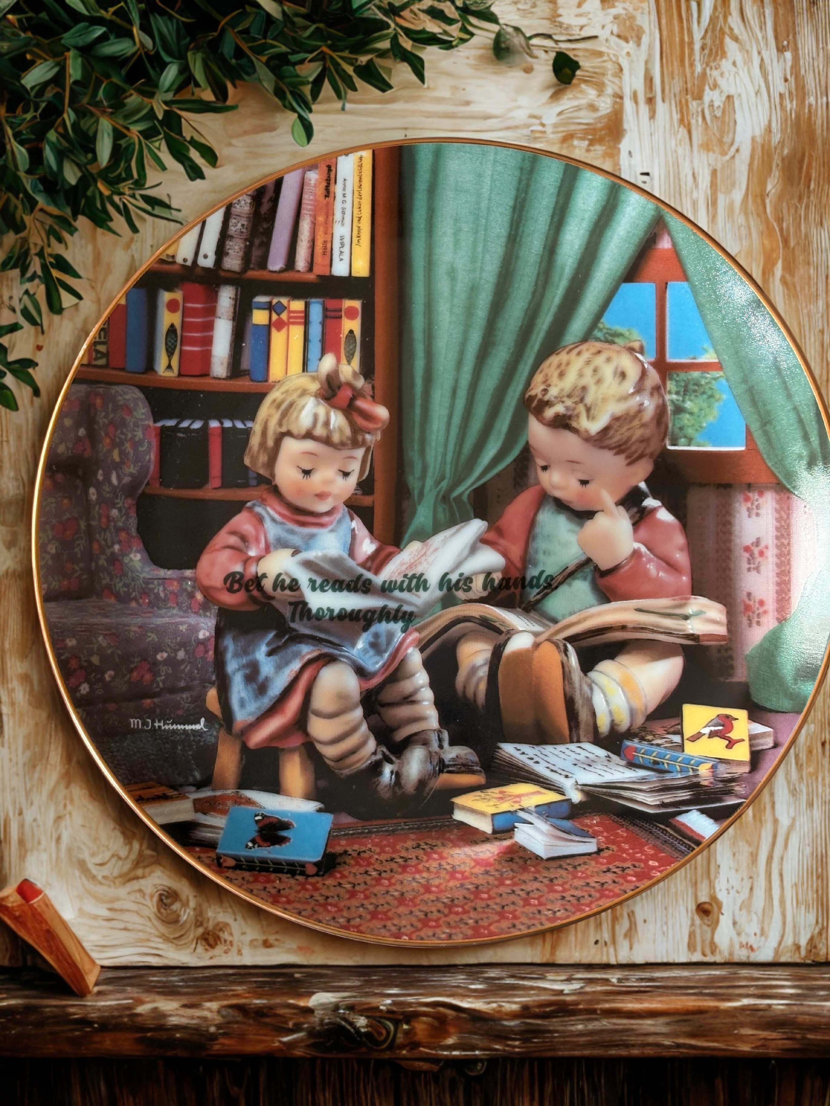 Bet he reads with his hands thoroughly - Vintage Picture Plate