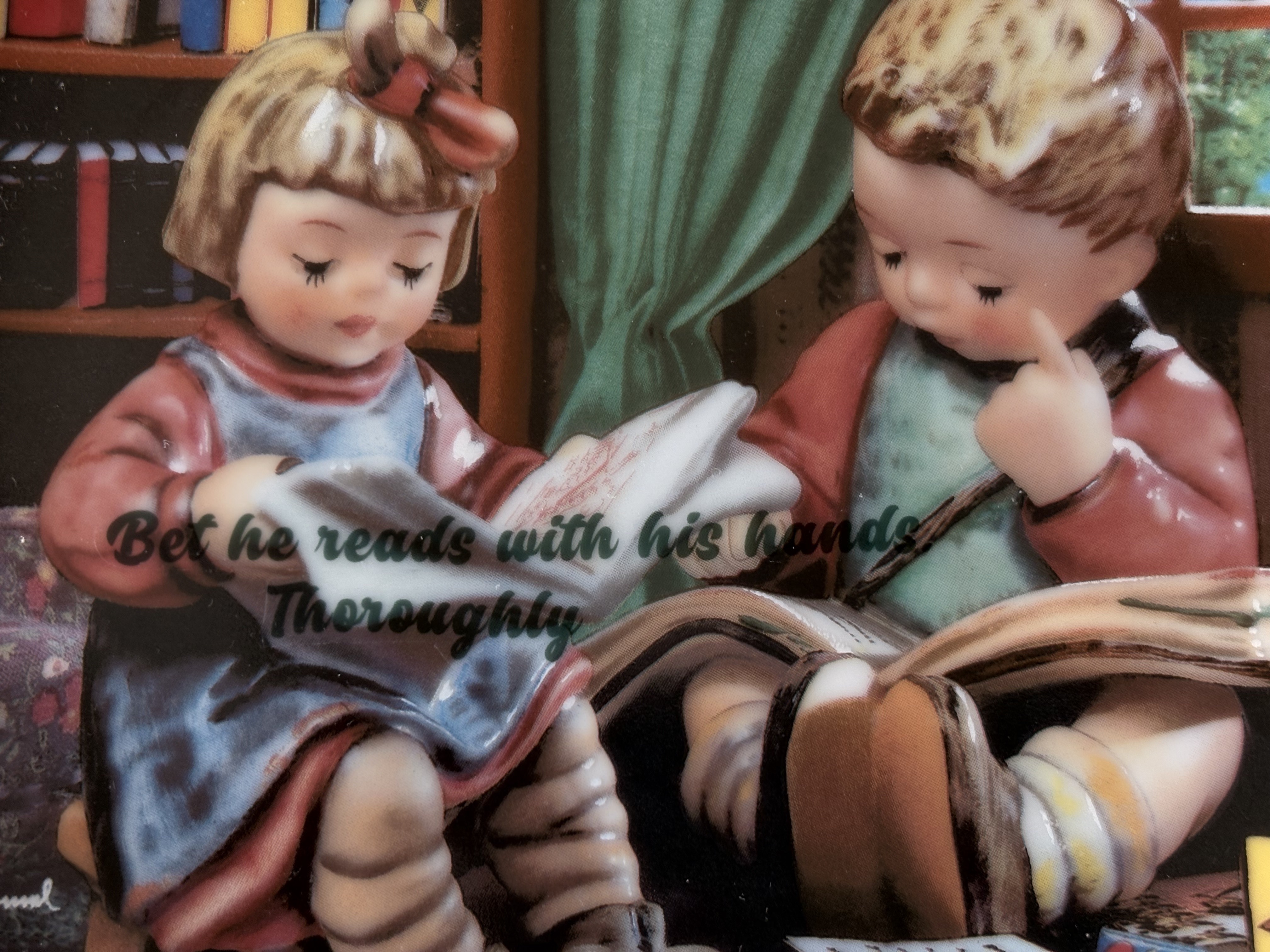 Bet he reads with his hands thoroughly - Vintage Picture Plate