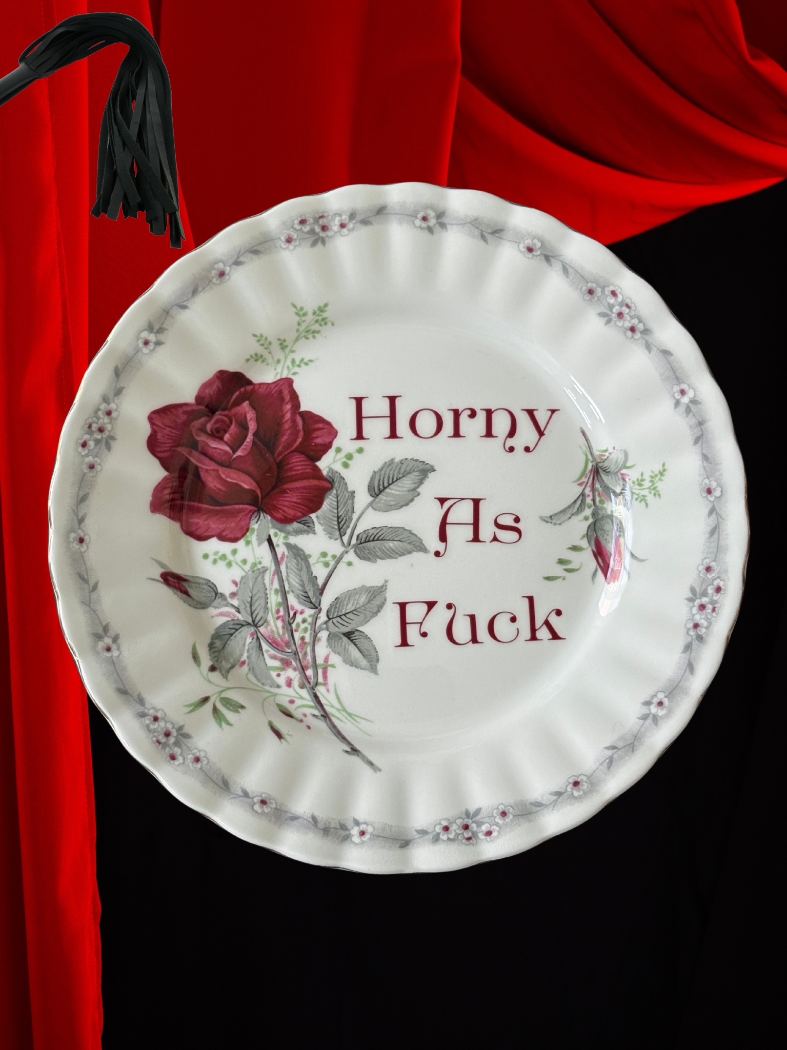 Horny As Fuck - Vintage China Plate