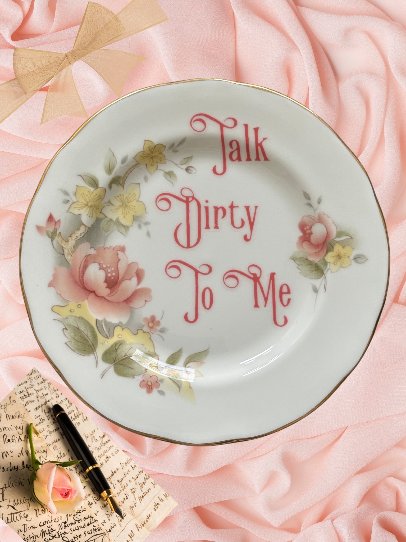 Talk Dirty To Me - Vintage China Plate