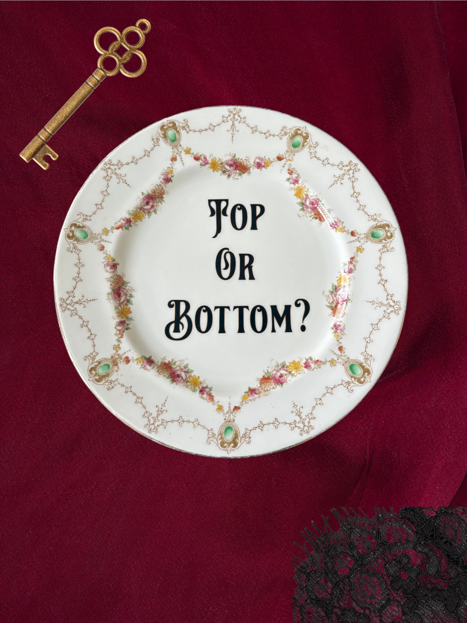 Top or Bottom? - Vintage China Plate