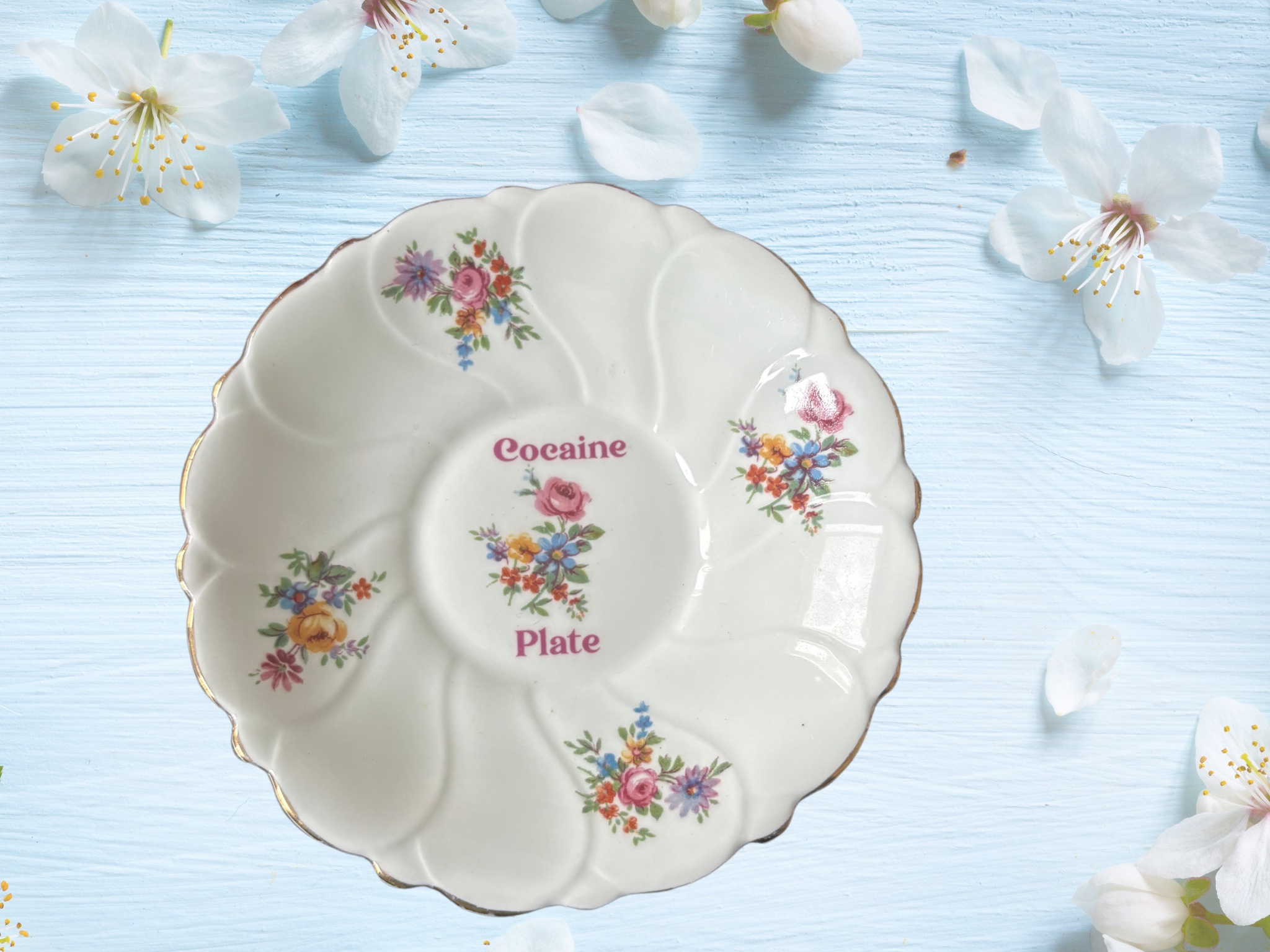 Cocaine Plate - Vintage Trinket Plate