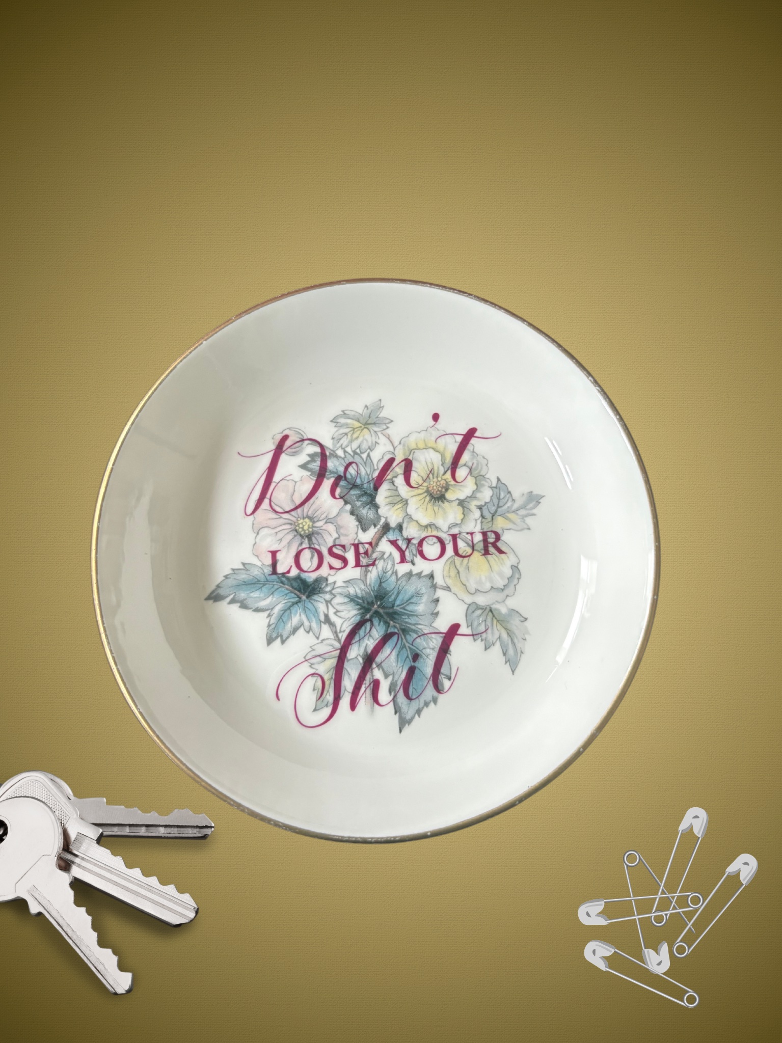 Don't Lose Your Shit - Vintage Trinket Plate