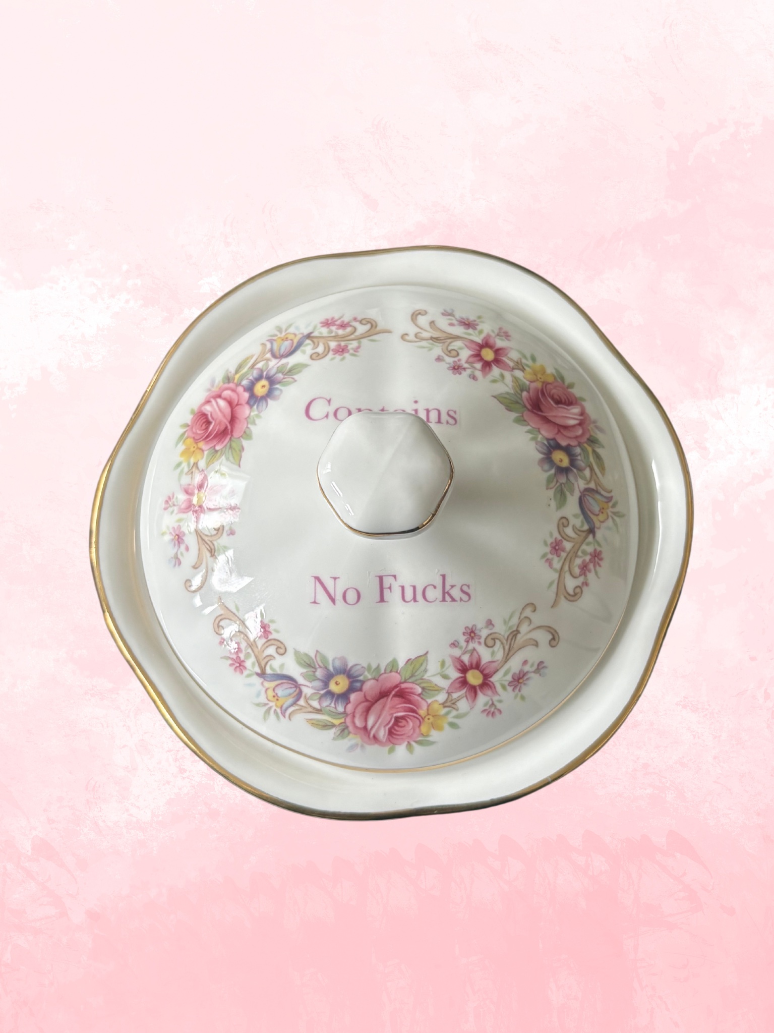 Contains No Fucks - Vintage Trinket Pot
