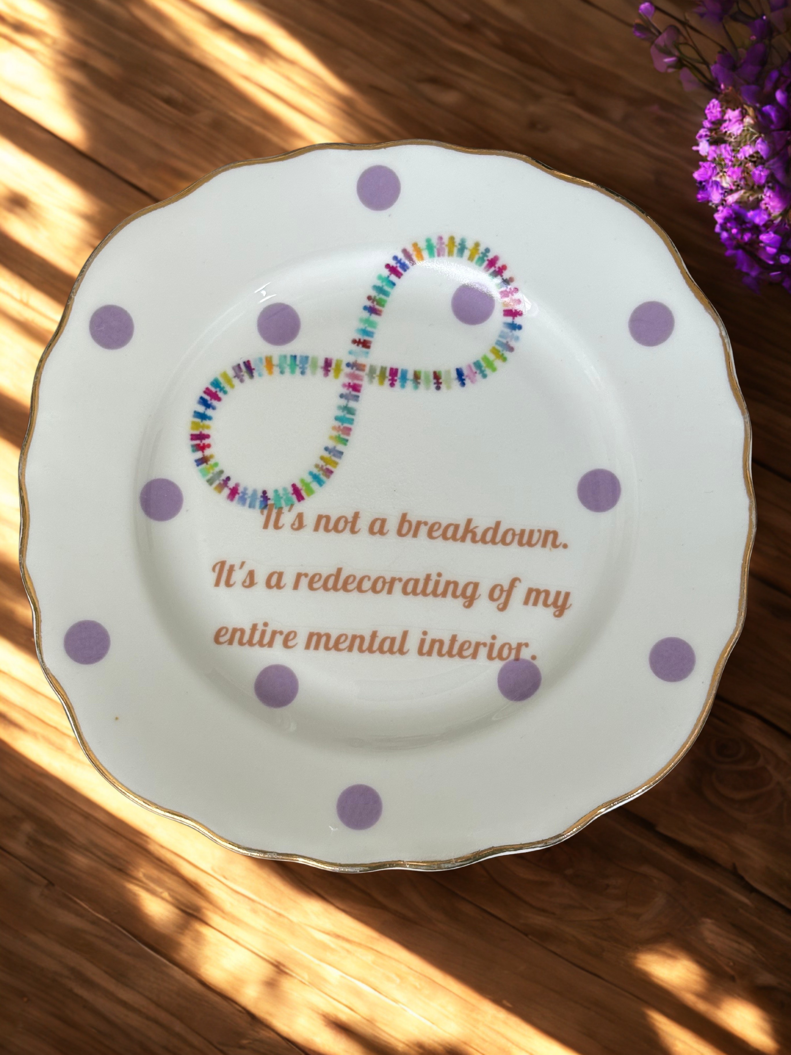 Fine Bone China Plate – “It’s Not a Breakdown, It’s a Redecorating of My Entire Mental Interior”