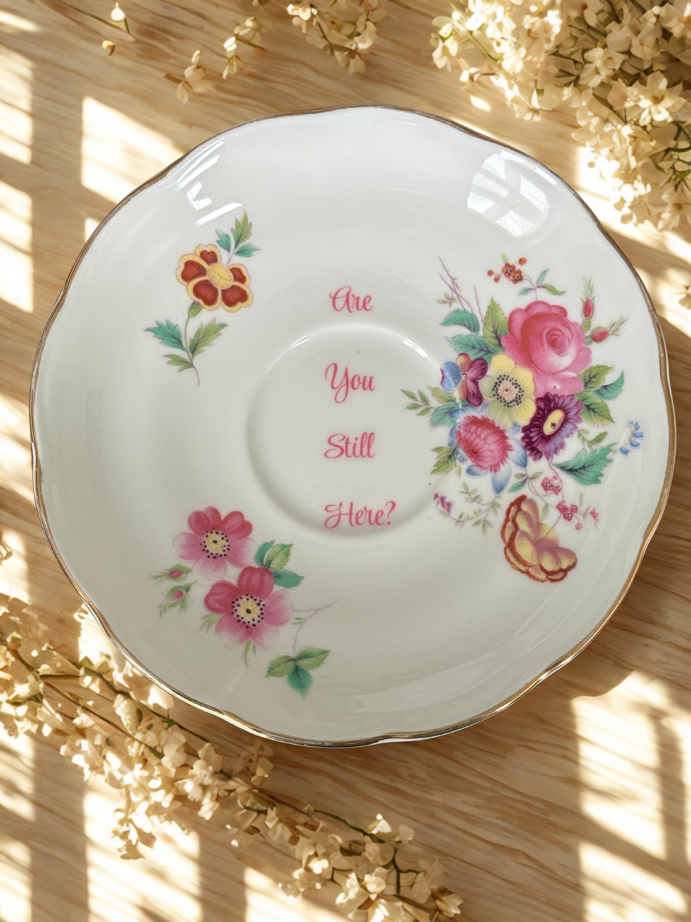 Are you still here?  Vintage China Plate