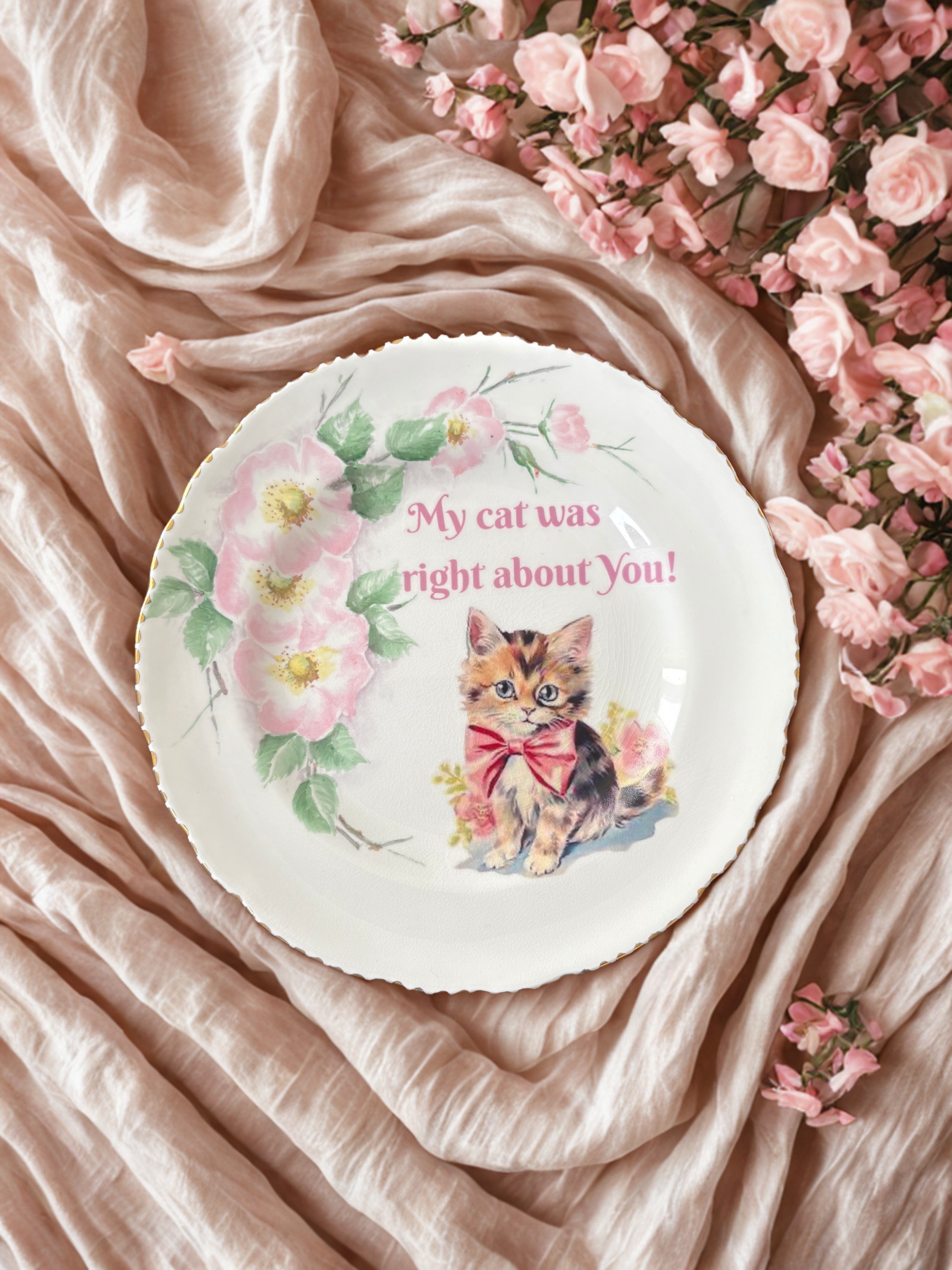 My Cat was right about you - Vintage China Plate