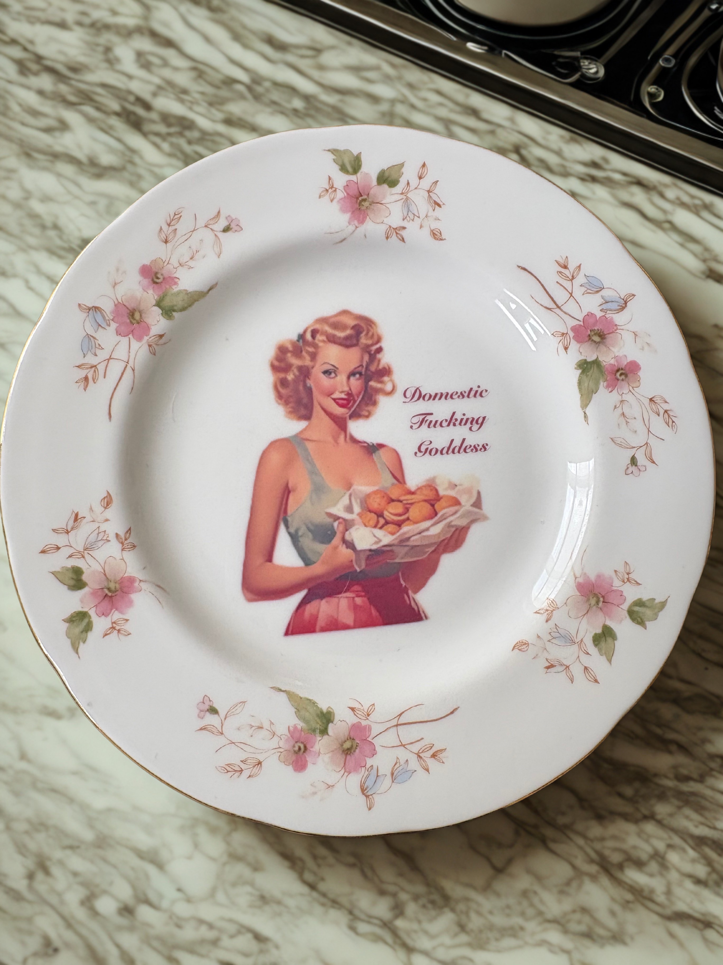 Domestic Fucking Goddess - Vintage China Plate