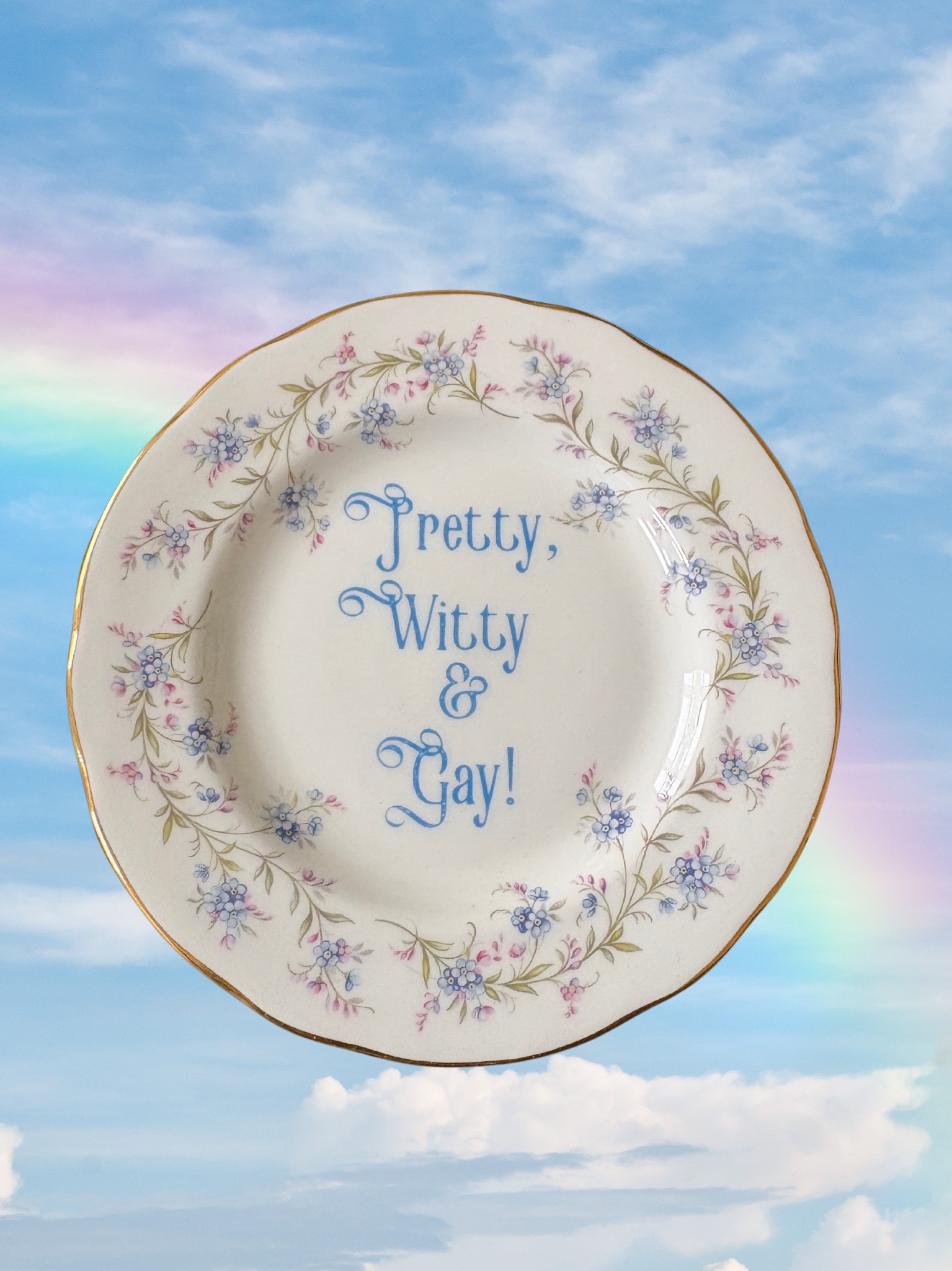 Pretty, Witty & Gay! - Vintage China Plate