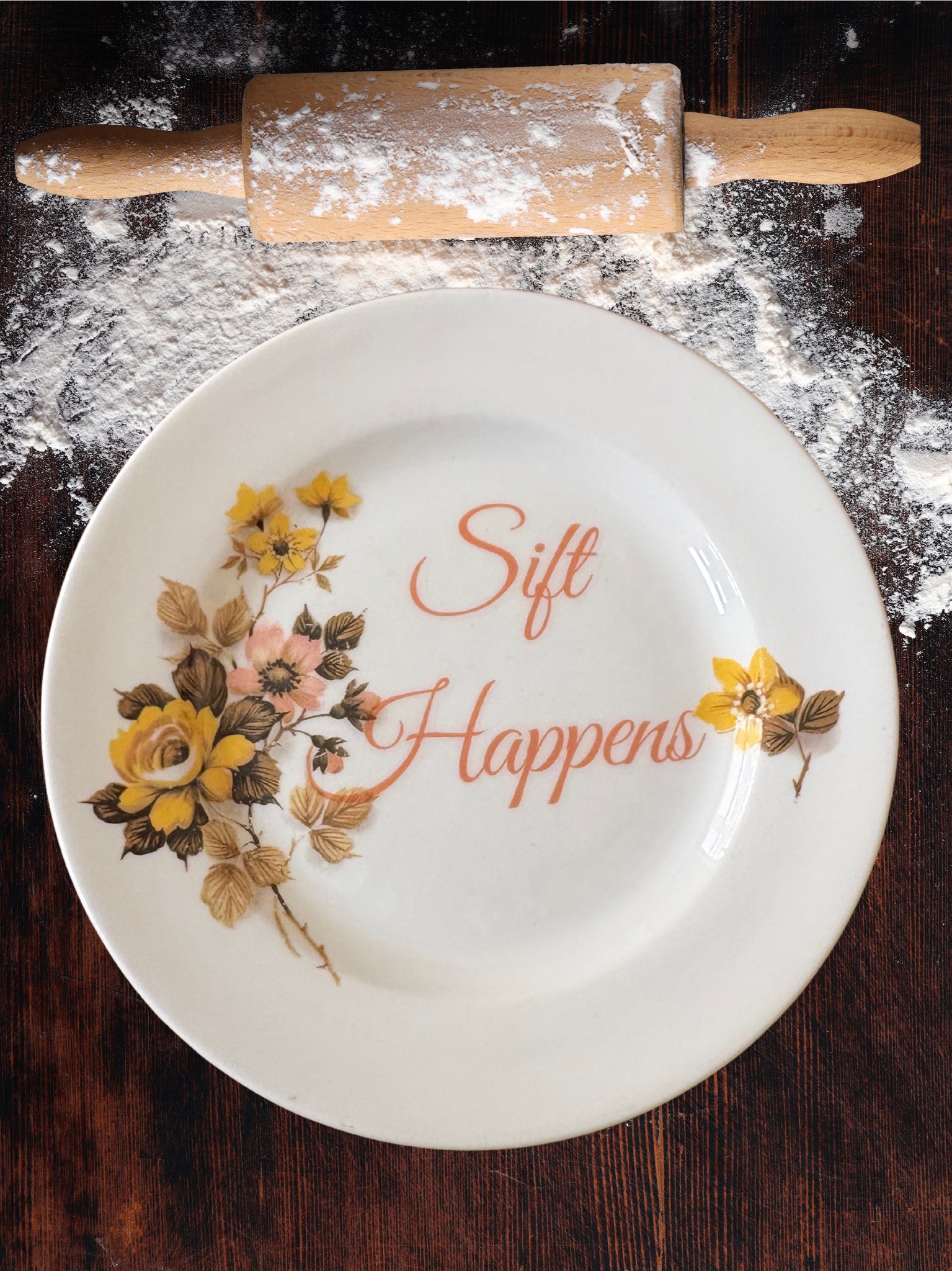 Sift Happens - Vintage China Plate